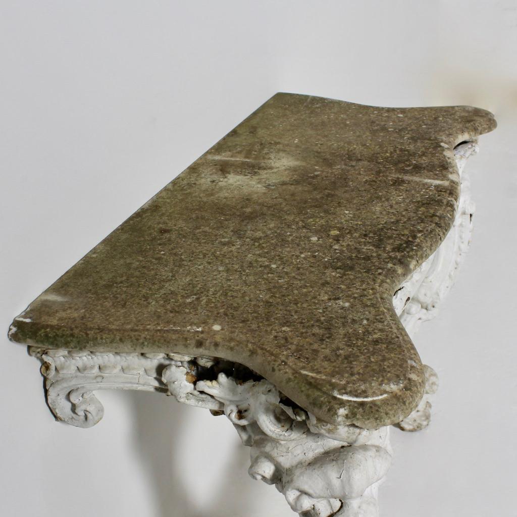 Carved 19th Century Cast Iron and Marble Console Table by James Yates of Rotherham