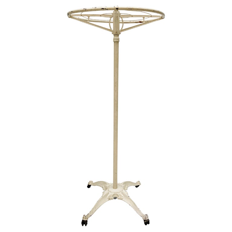 Round Vintage Clothing Racks Chrome 36