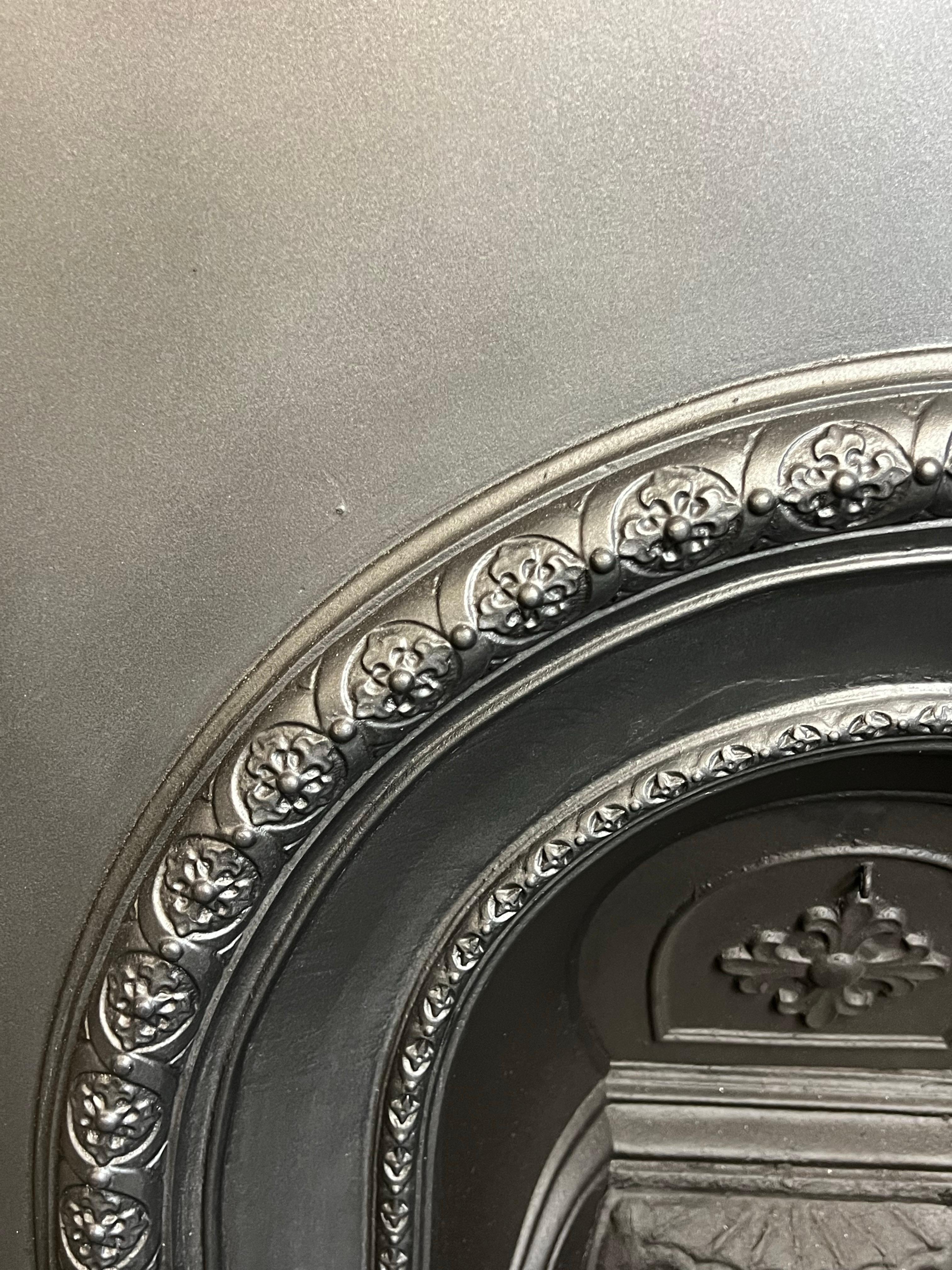 19th Century Cast Iron Arch Fireplace Insert For Sale 1