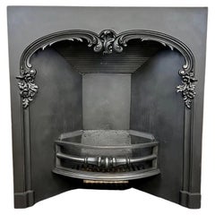 19th Century Cast Iron Arched Fireplace Insert