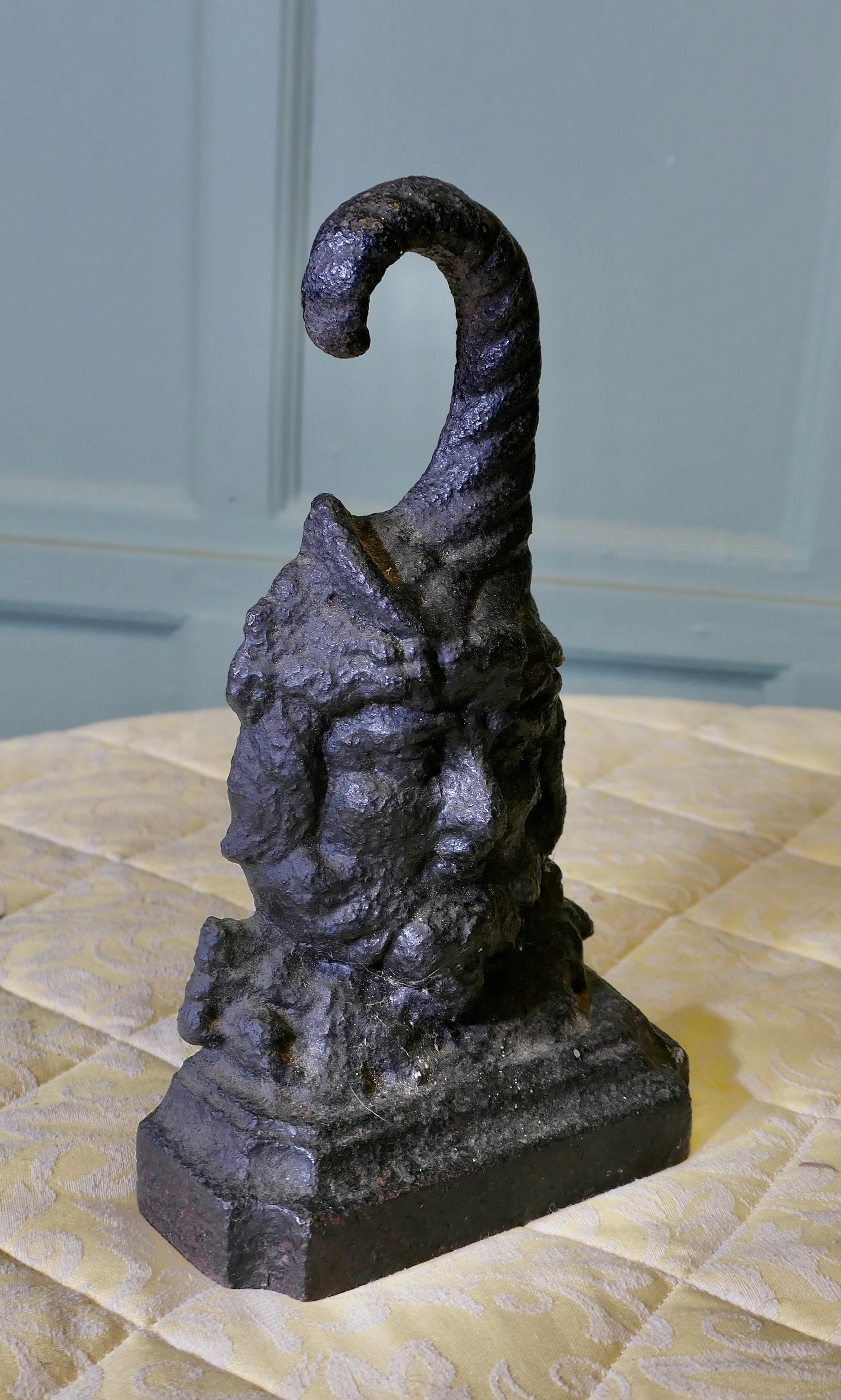 19th Century Cast Iron Bacchus Doorstop For Sale 1