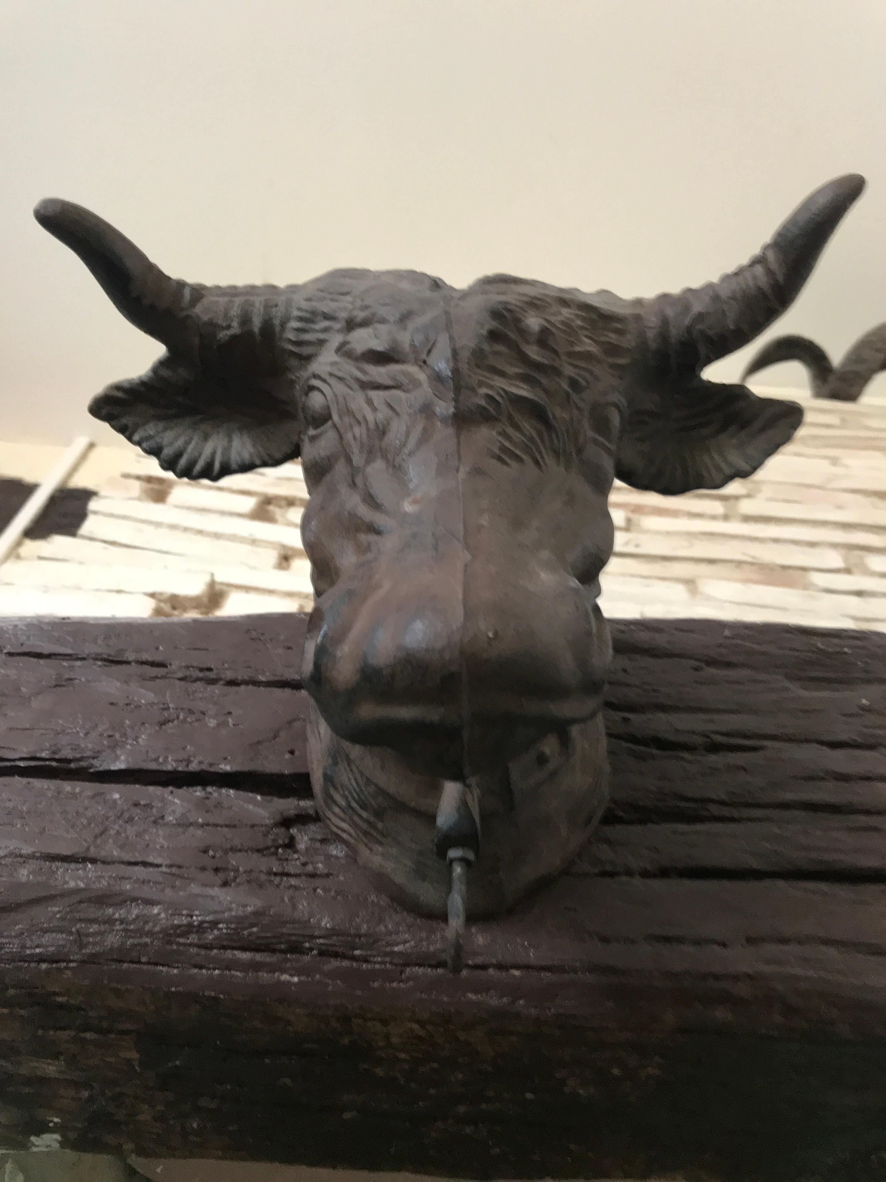 French 19th Century Cast Iron Bull's Head from a Butcher Shop Trade Sign