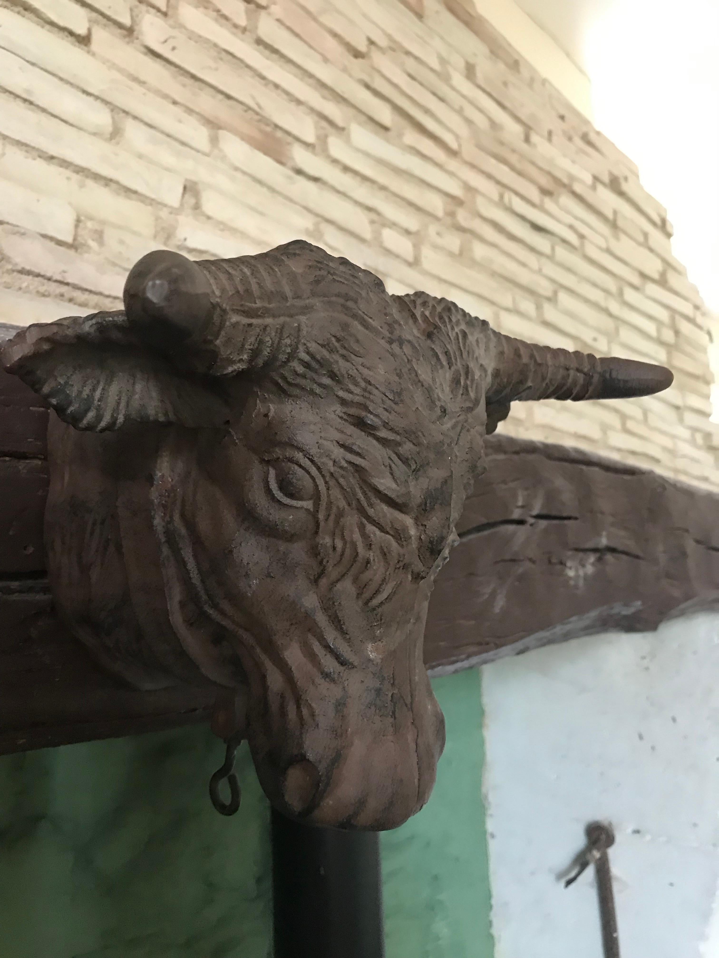 19th Century Cast Iron Bull's Head from a Butcher Shop Trade Sign In Good Condition In London, GB