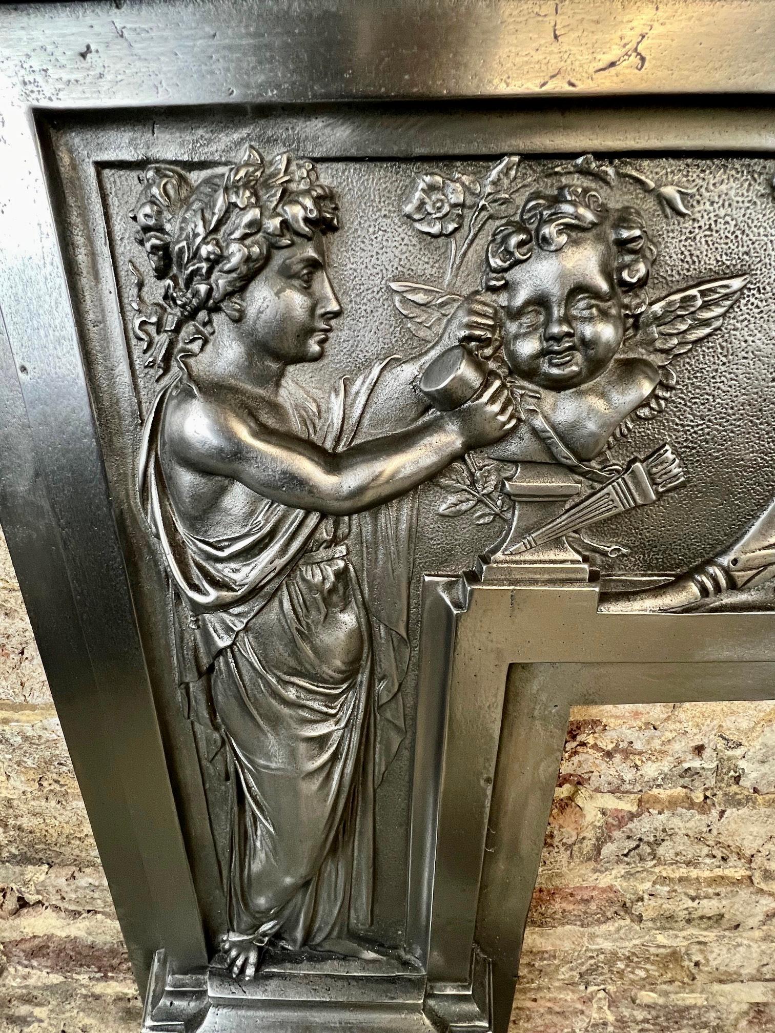 19. Jahrhundert Gusseisen brüniert Mantlepiece Surround im Angebot 12
