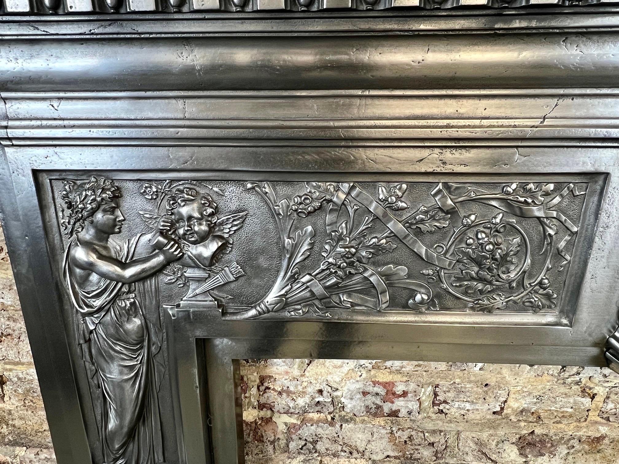19. Jahrhundert Gusseisen brüniert Mantlepiece Surround im Angebot 1