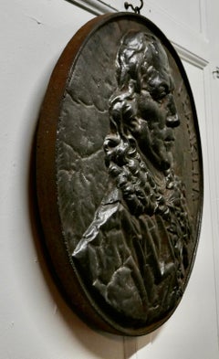 19th Century Cast Iron Bust Portrait Plaque of Benjamin Franklin