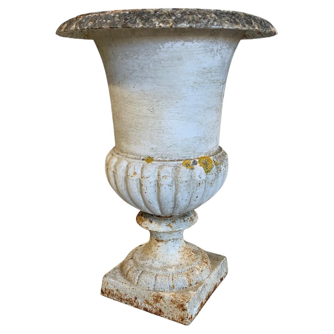 Large 19th Century Cast Iron Garden Urn For Sale at 1stDibs