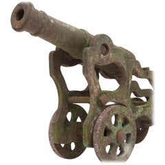 19th Century Victorian Cast Iron Cannons, Garden Ornament