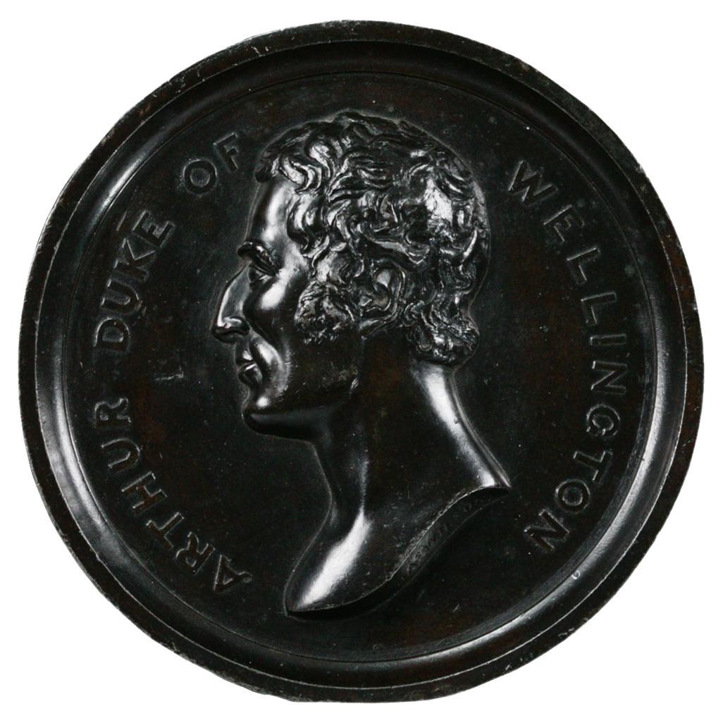 19th Century Cast Iron Circular Plaque of Arthur, Duke of Wellington
