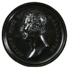 19th Century Cast Iron Circular Plaque of Arthur, Duke of Wellington
