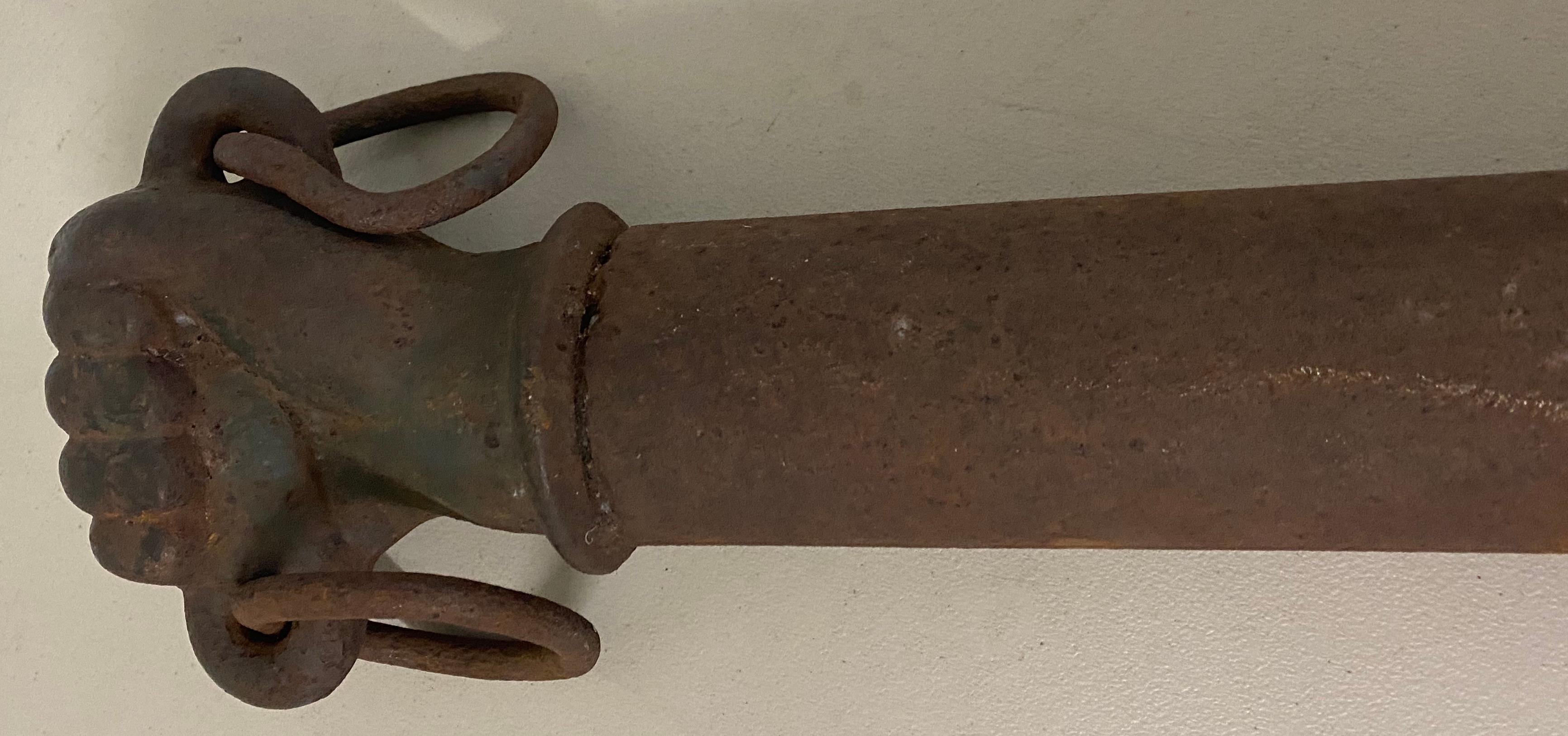 19th Century Cast Iron Clinched Fist Hitching Post 2