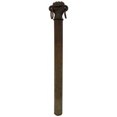 19th Century Cast Iron Clinched Fist Hitching Post