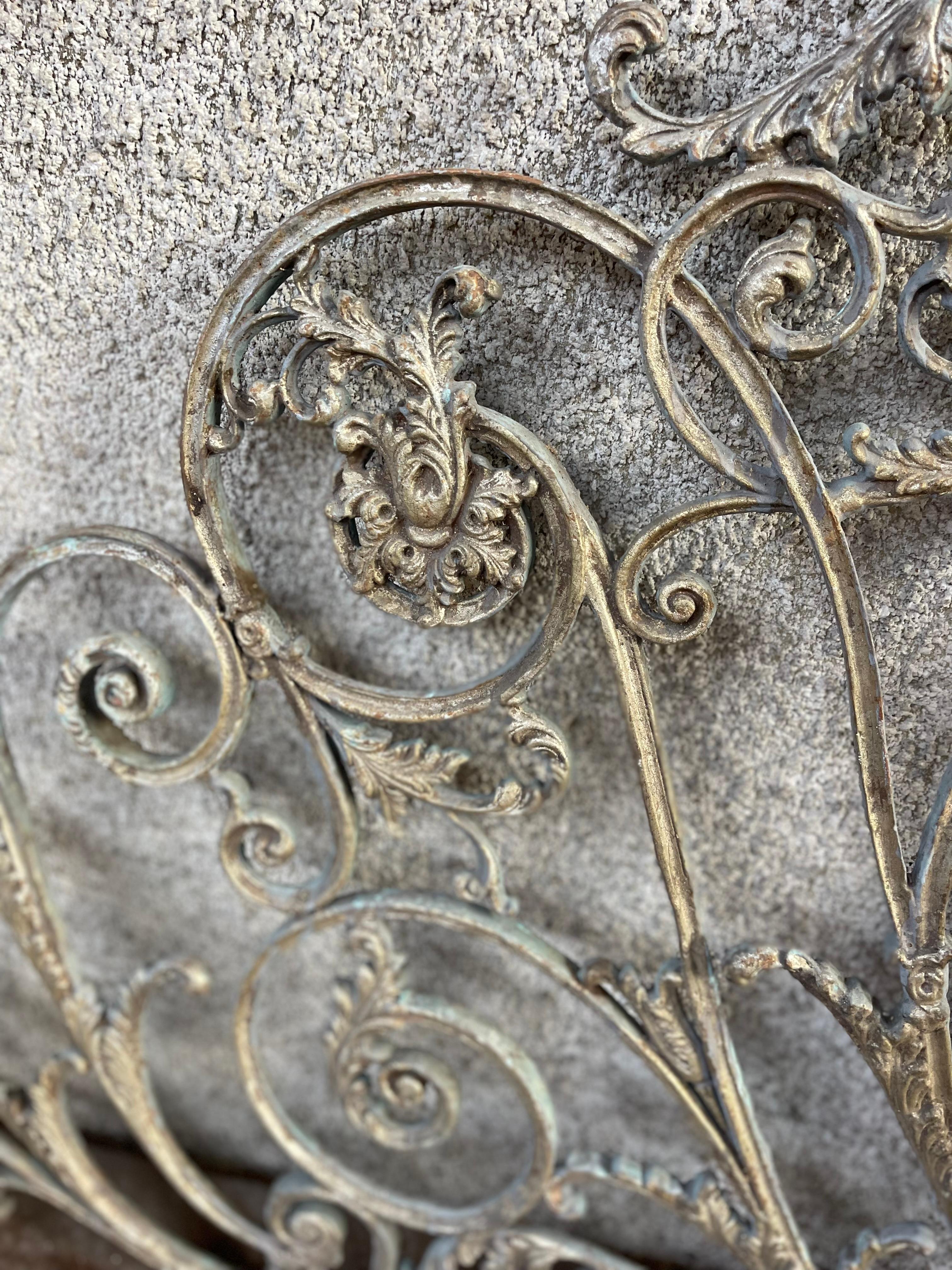 19th Century Cast Iron Decorative Panel with Floral scrolling For Sale 8