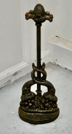 19th Century Cast Iron Door Stop by the Baldwin Foundry