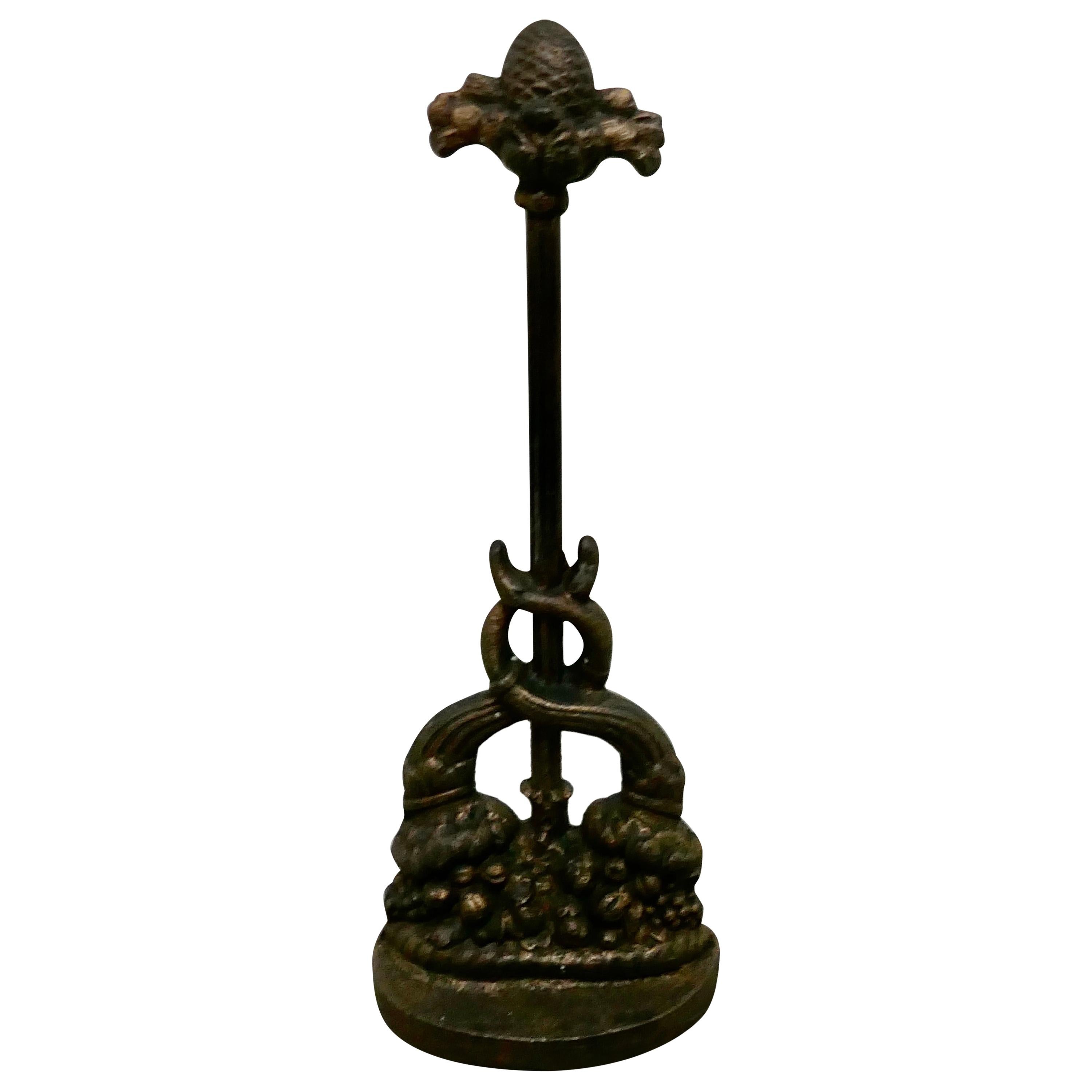 19th Century Cast Iron Door Stop by the Baldwin Foundry For Sale