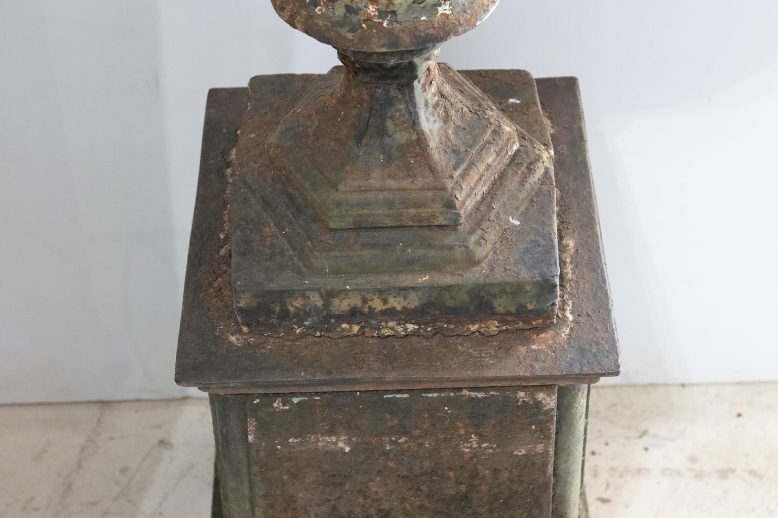 19th Century Cast Iron Double Handle Urn on Base 8