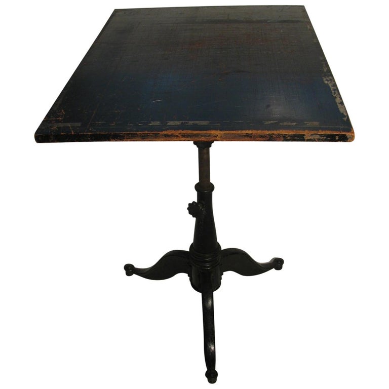 19th Century Cast Iron Drafting Table Standup Desk