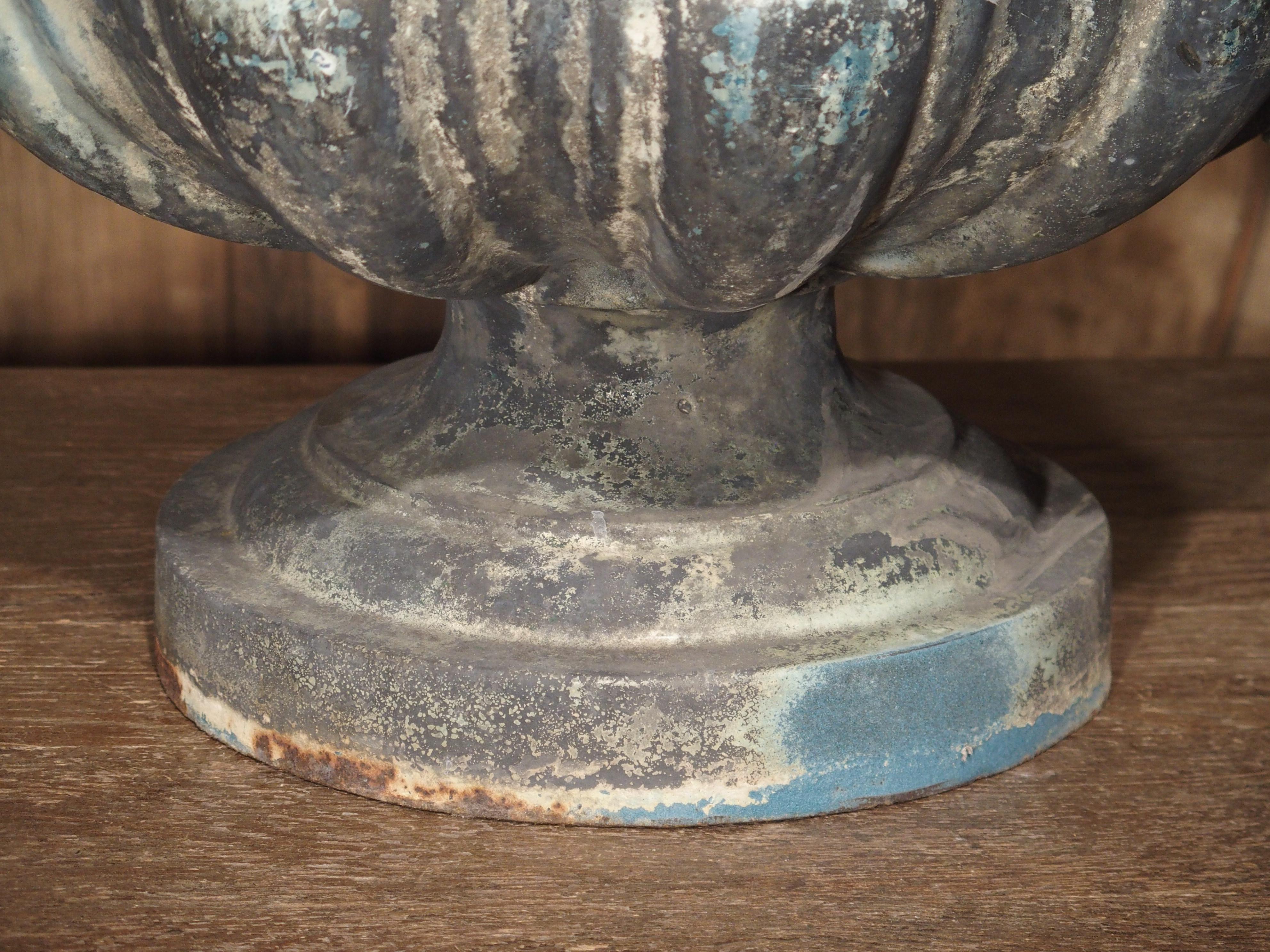 19th Century Cast Iron Enameled Urn from France 6
