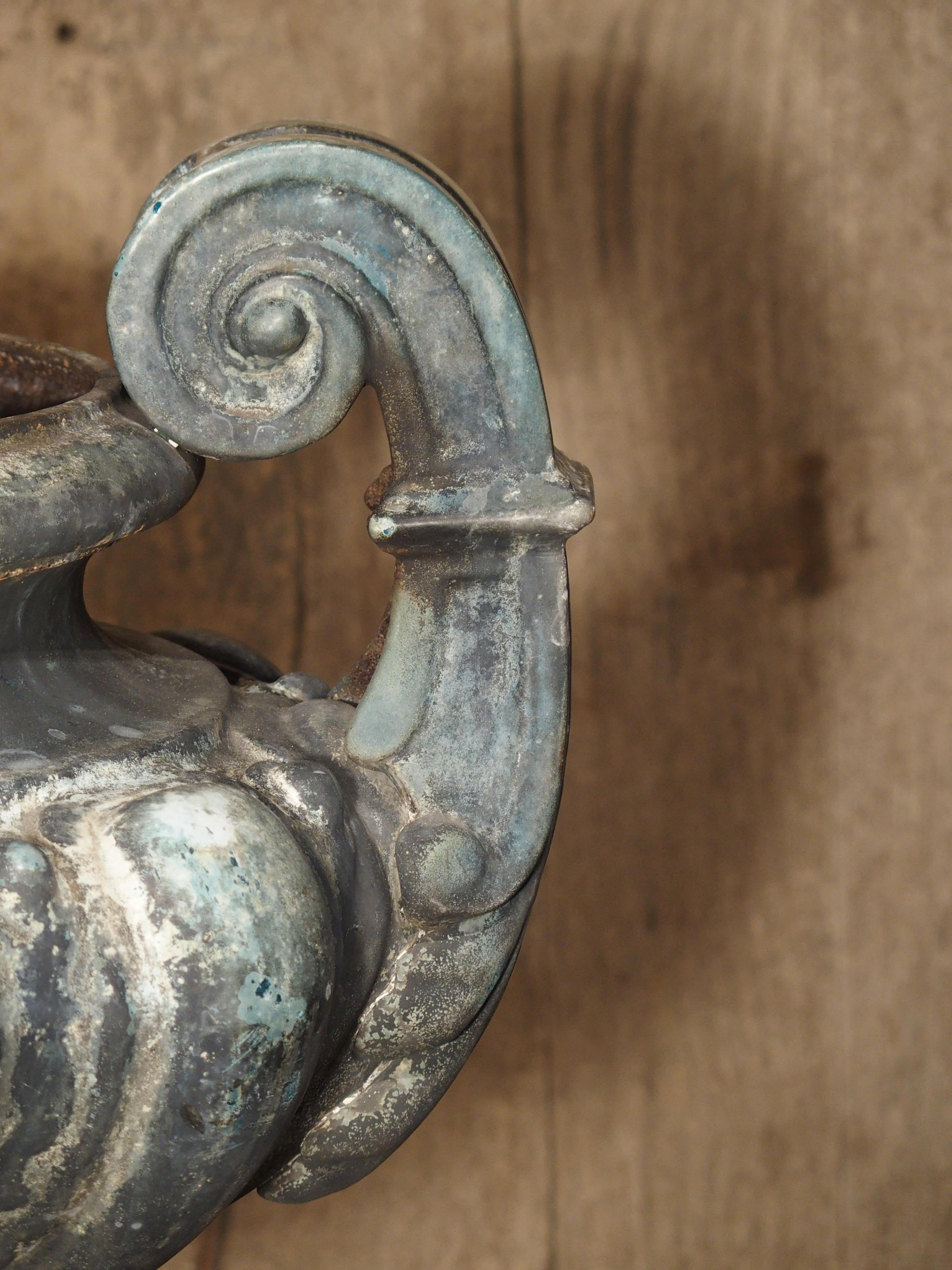 19th Century Cast Iron Enameled Urn from France 8