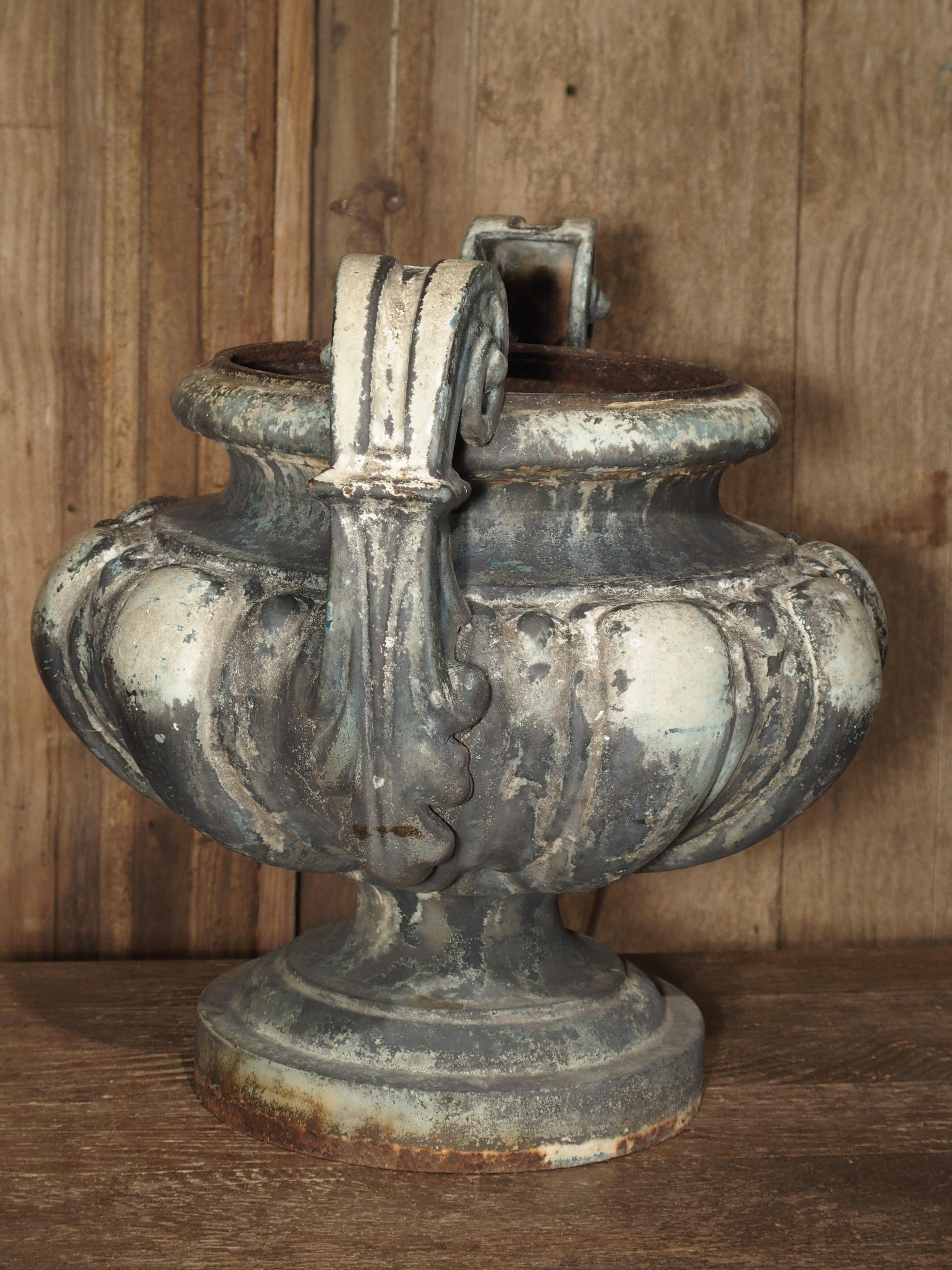 19th Century Cast Iron Enameled Urn from France 9