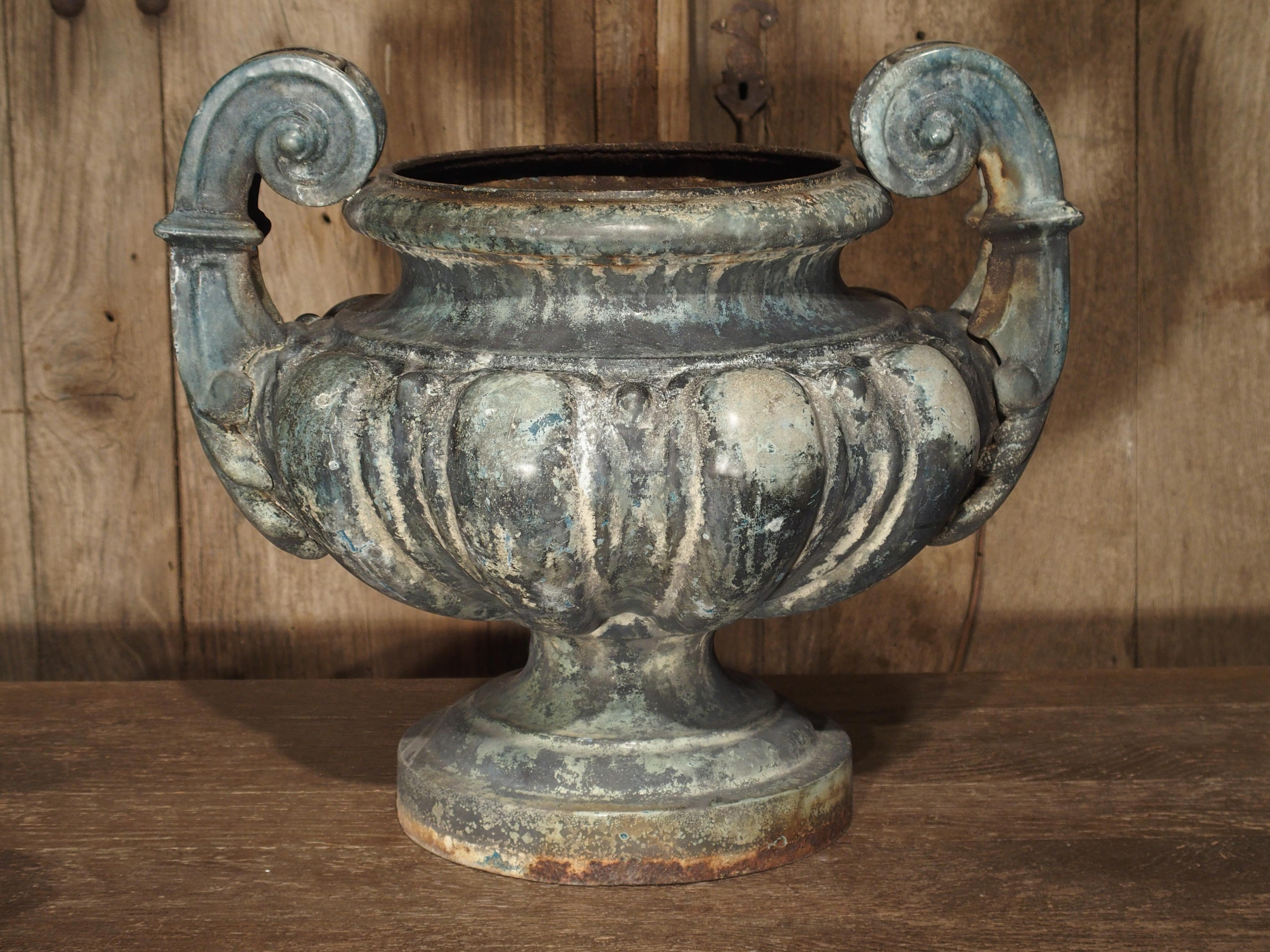 19th Century Cast Iron Enameled Urn from France 12
