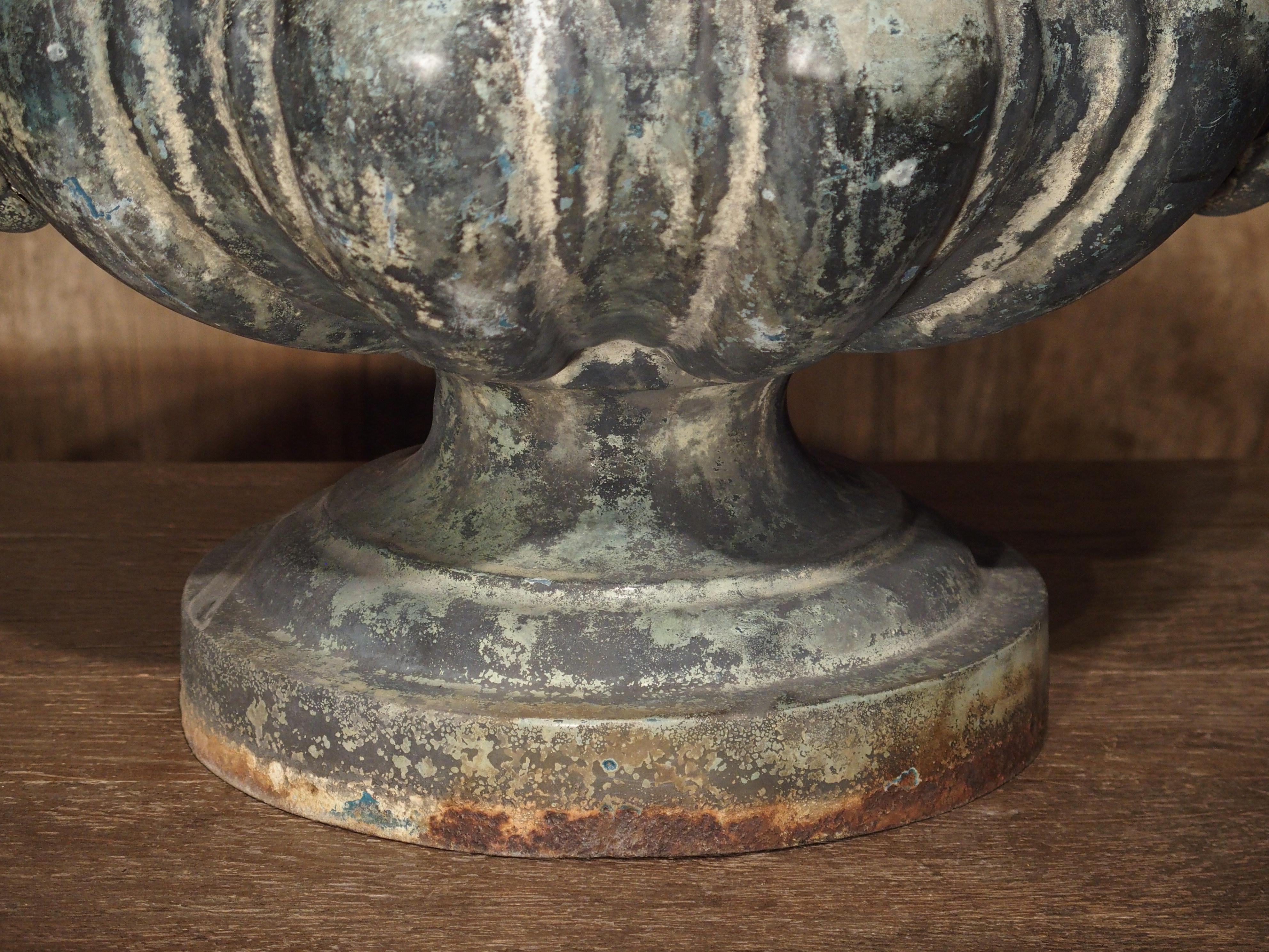 French 19th Century Cast Iron Enameled Urn from France