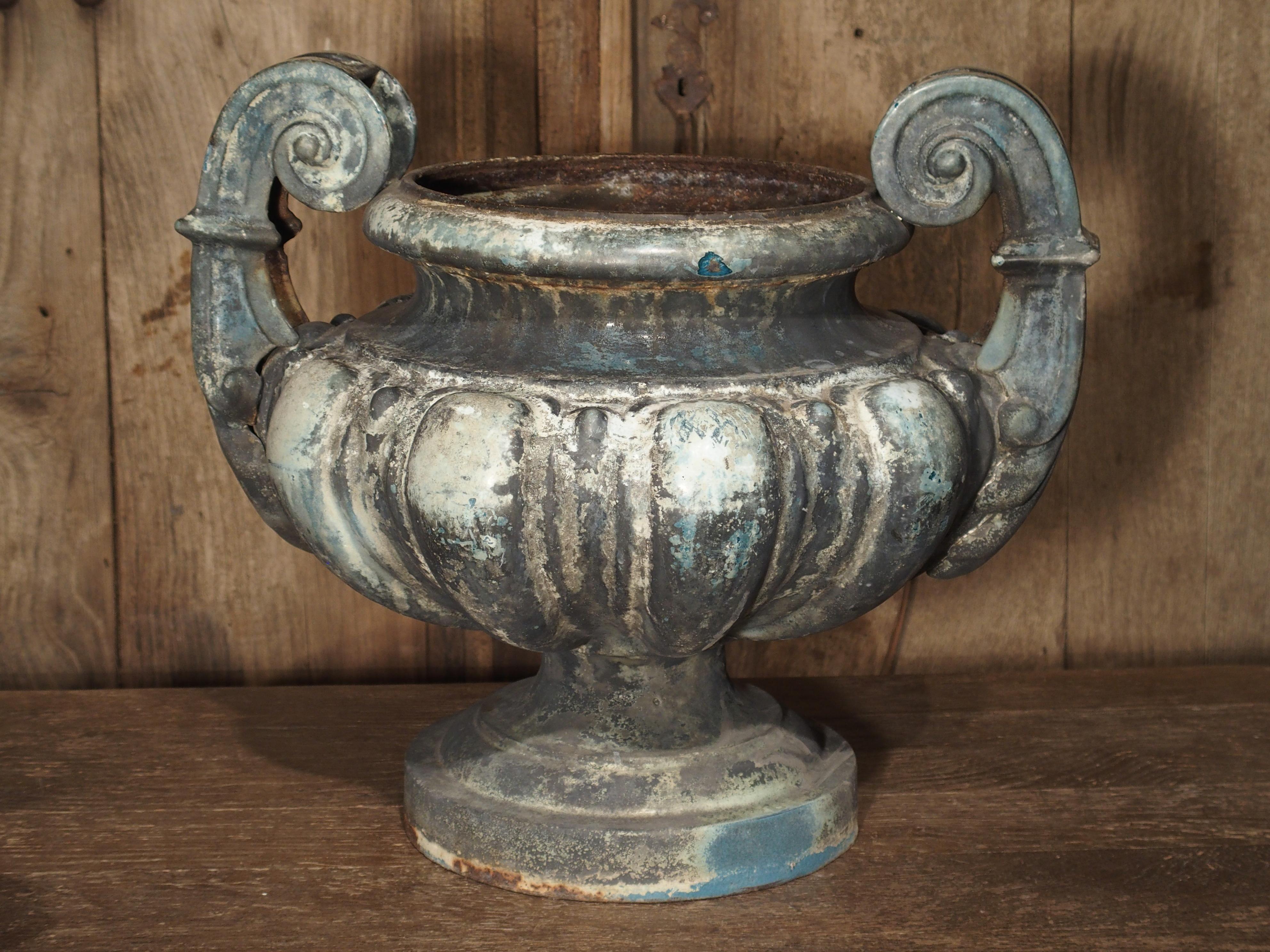 19th Century Cast Iron Enameled Urn from France 5