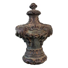 19th Century Cast Iron Finial with Baroque Revival Ornamentation