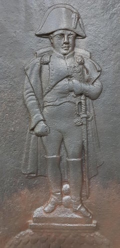 19th Century Cast Iron Fireback with Napoleon