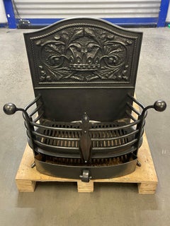 19th Century Cast Iron Firebasket with Ashpan
