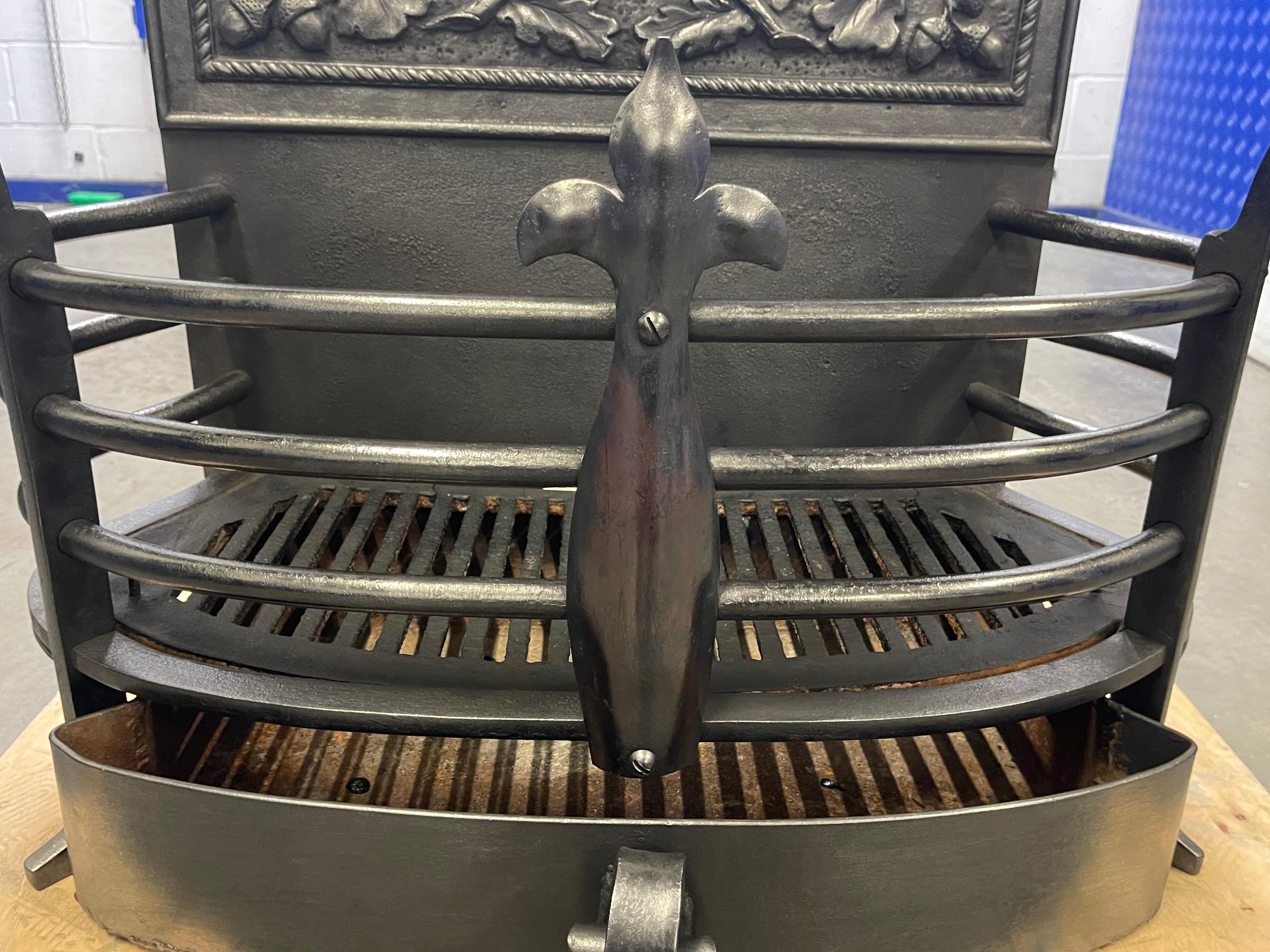 English 19th Century Cast Iron Firebasket with Ashpan For Sale