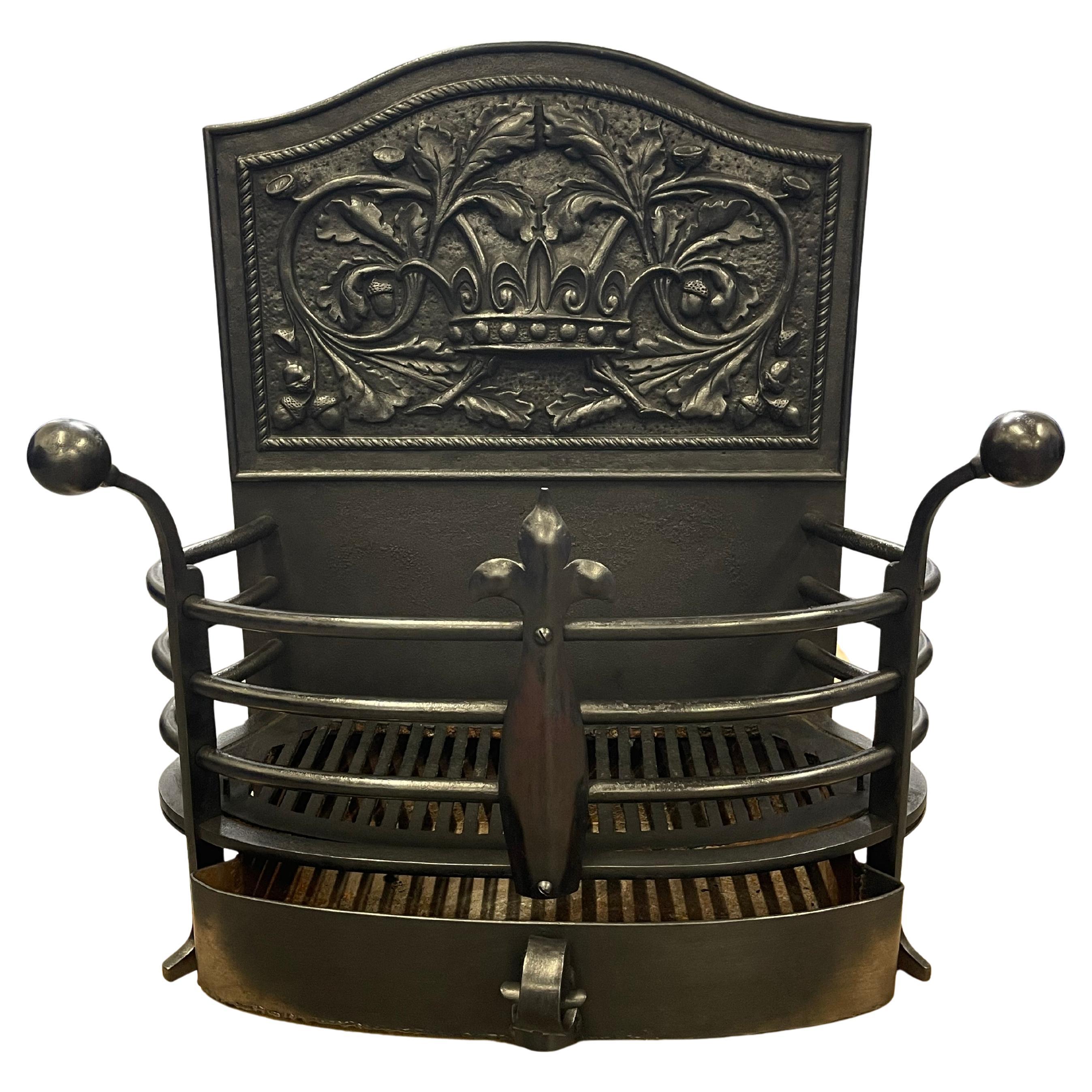 19th Century Cast Iron Firebasket with Ashpan For Sale