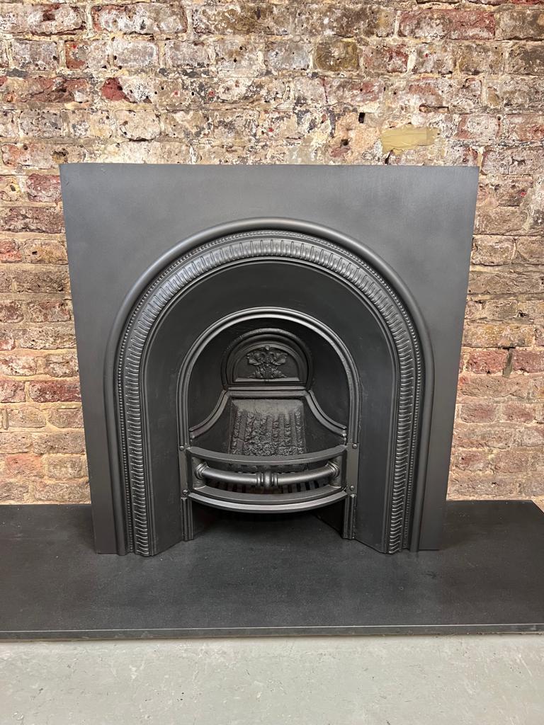 19th Century Cast Iron Fireplace Insert 4