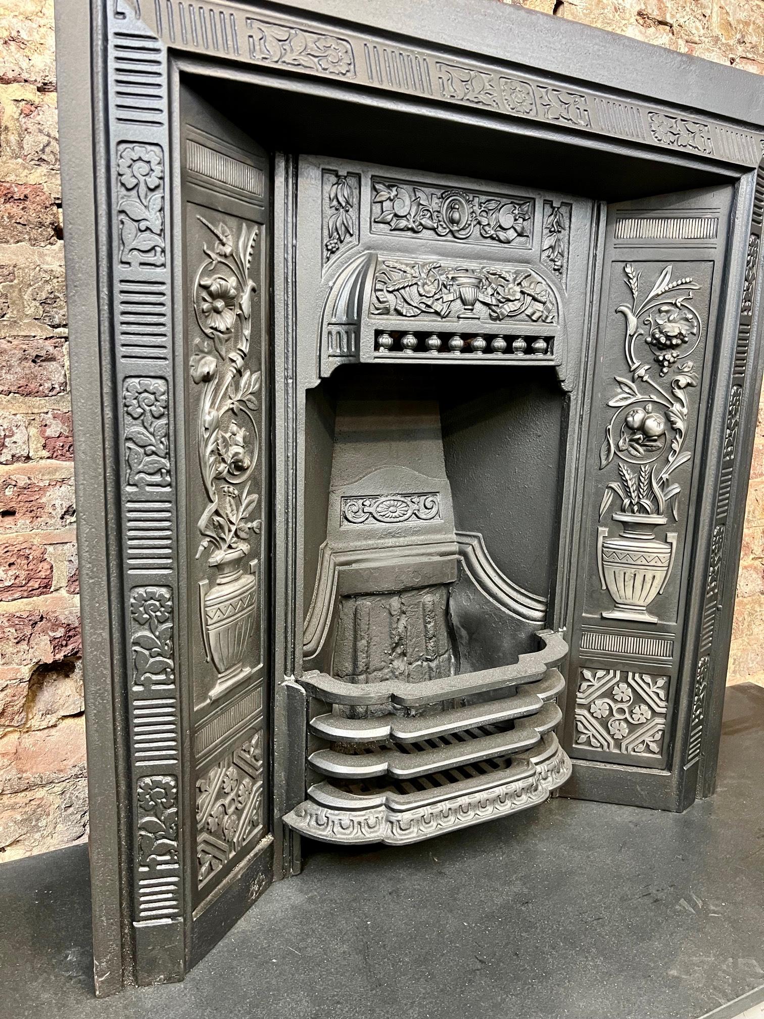 19th Century Cast Iron Fireplace Insert 5