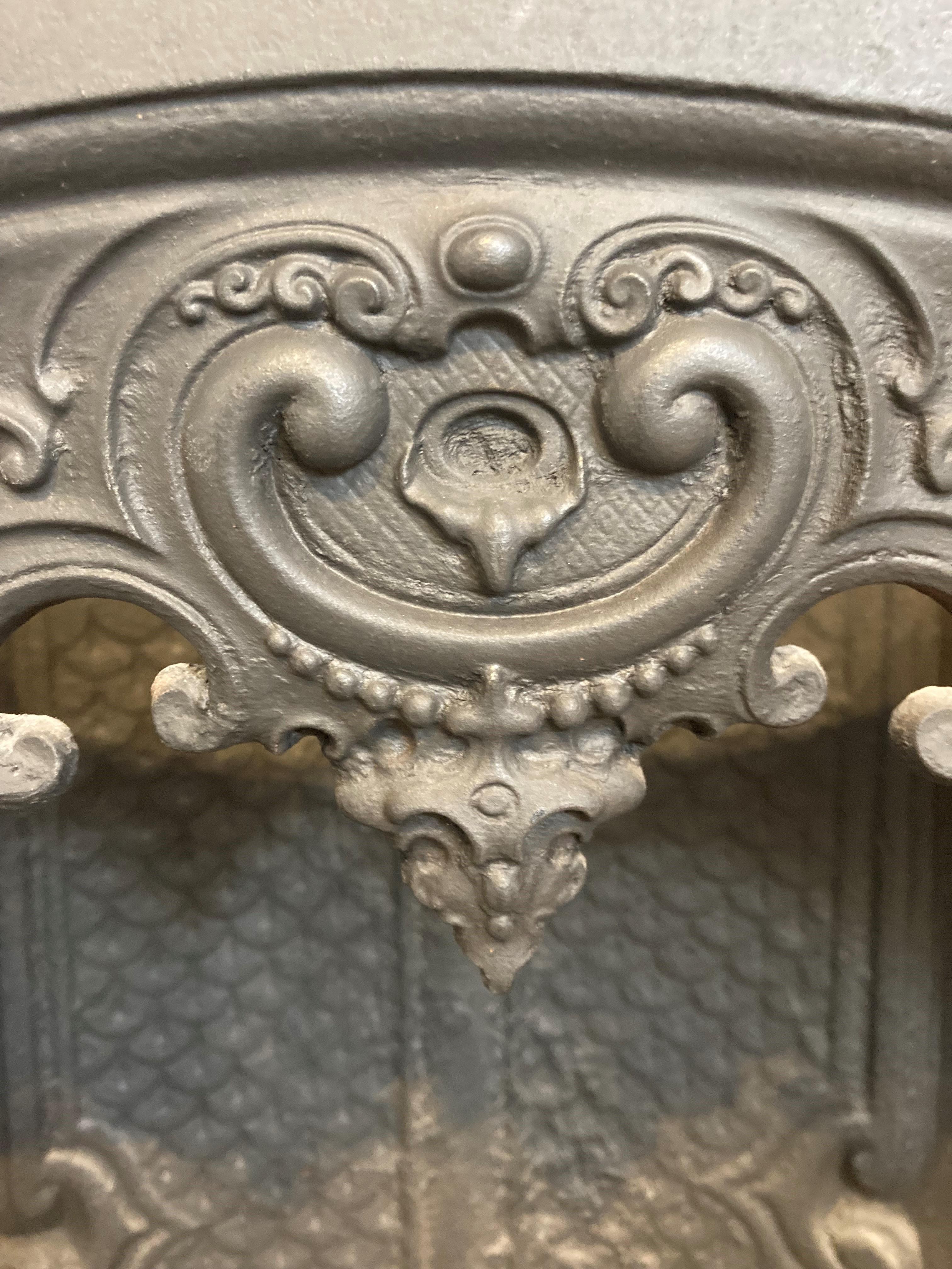19th Century Cast Iron Fireplace Insert 3