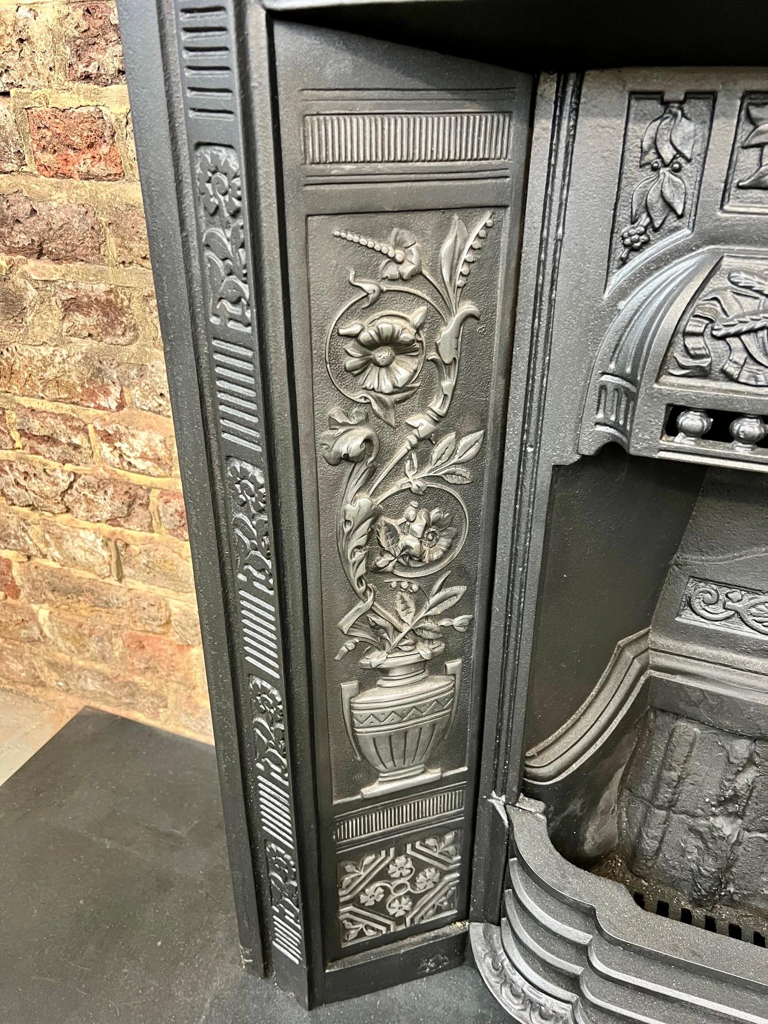 19th Century Cast Iron Fireplace Insert 6