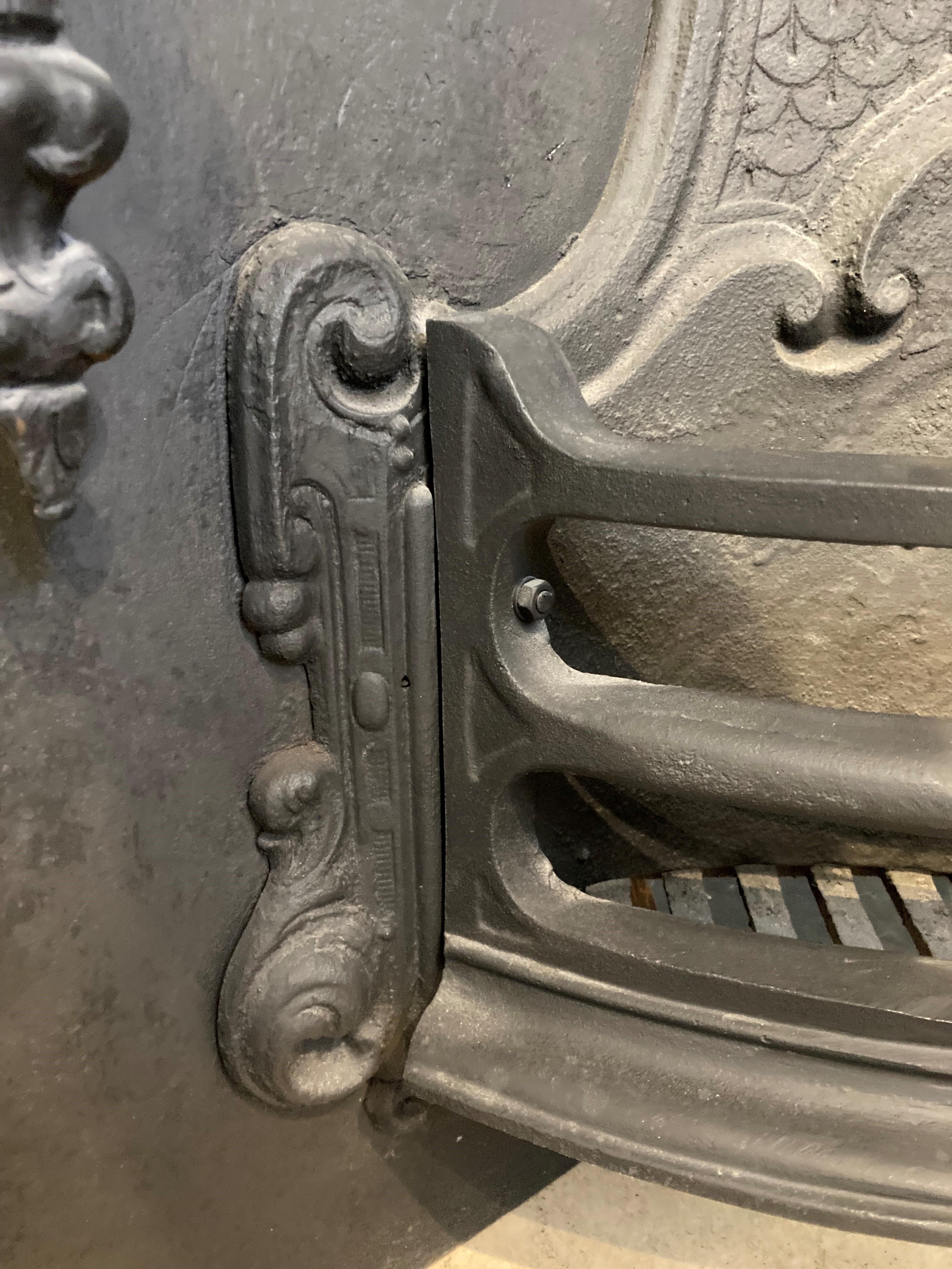 19th Century Cast Iron Fireplace Insert 4
