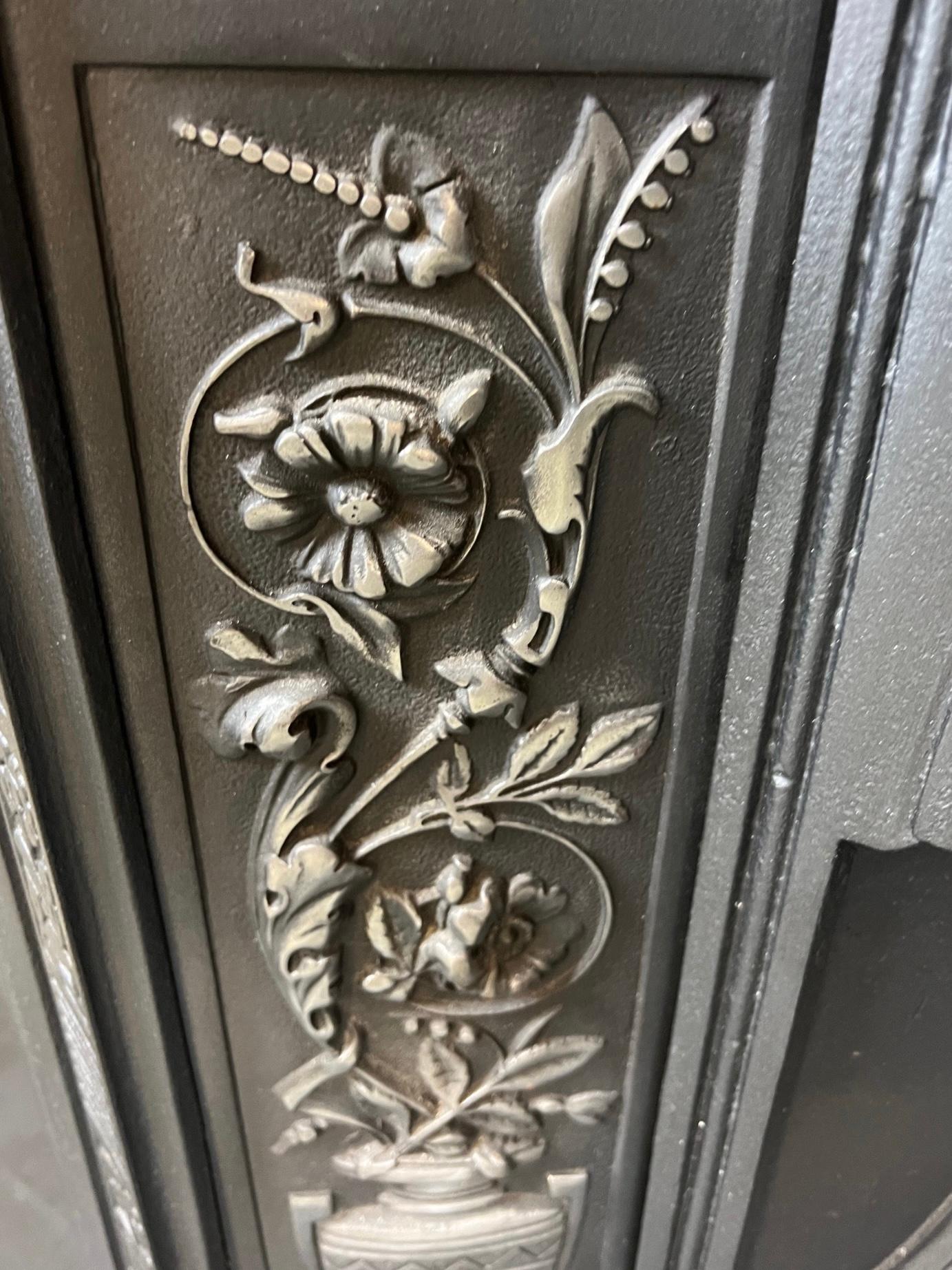 19th Century Cast Iron Fireplace Insert 7