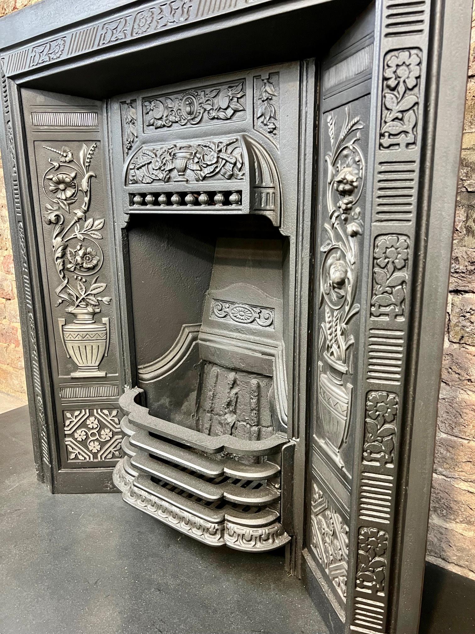 19th Century Cast Iron Fireplace Insert 8