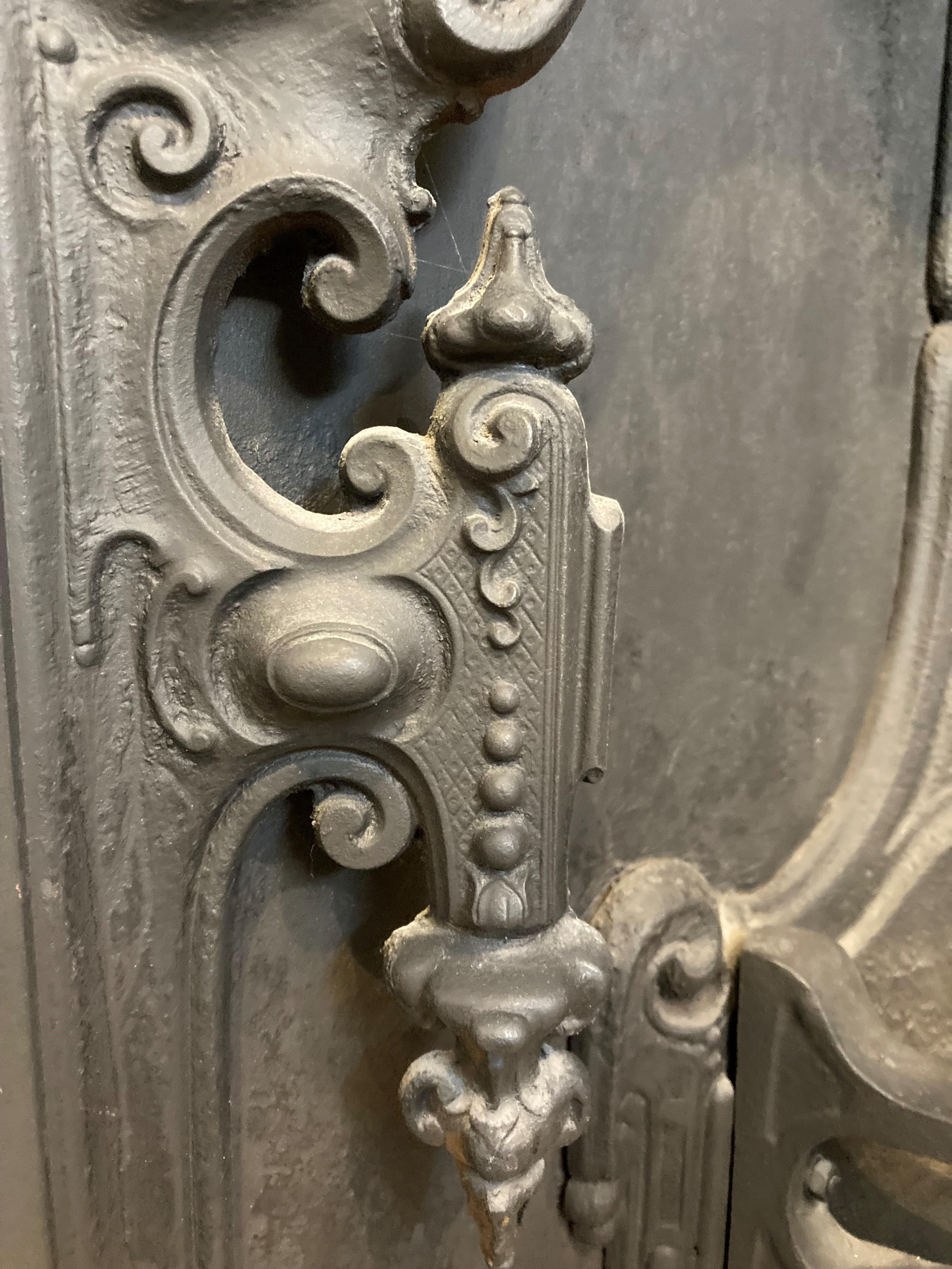 19th Century Cast Iron Fireplace Insert 6