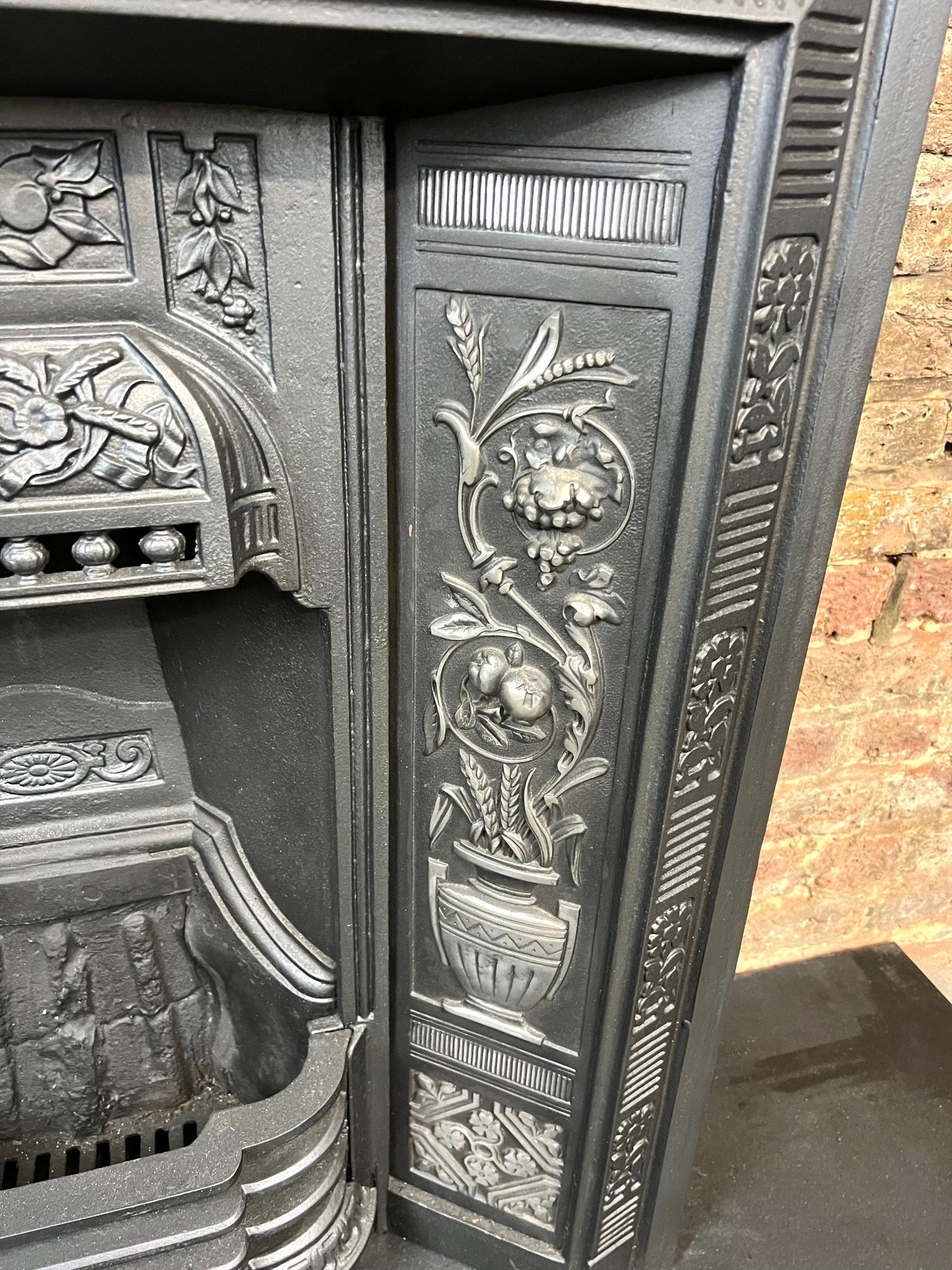 19th Century Cast Iron Fireplace Insert 9