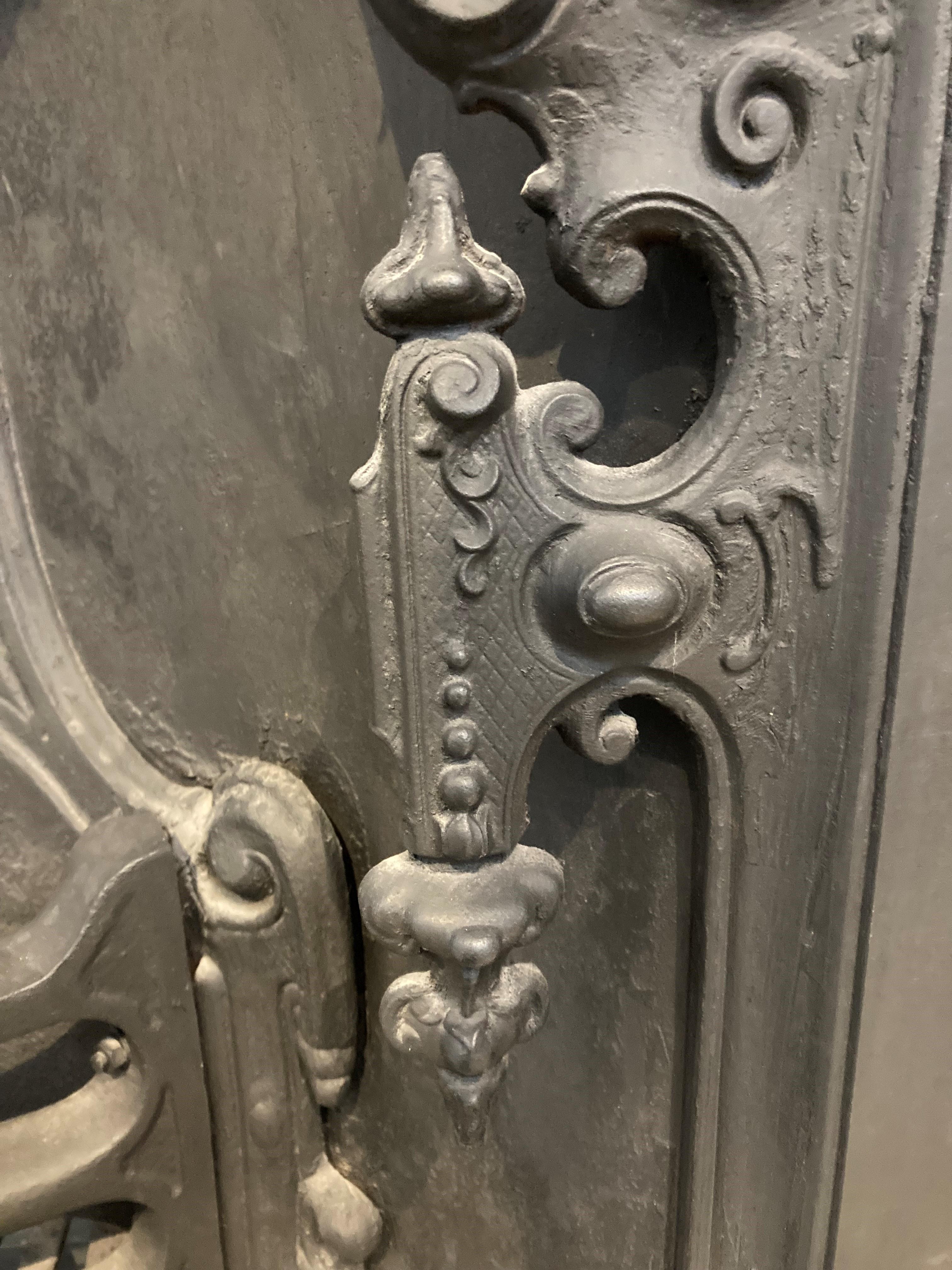 19th Century Cast Iron Fireplace Insert 7