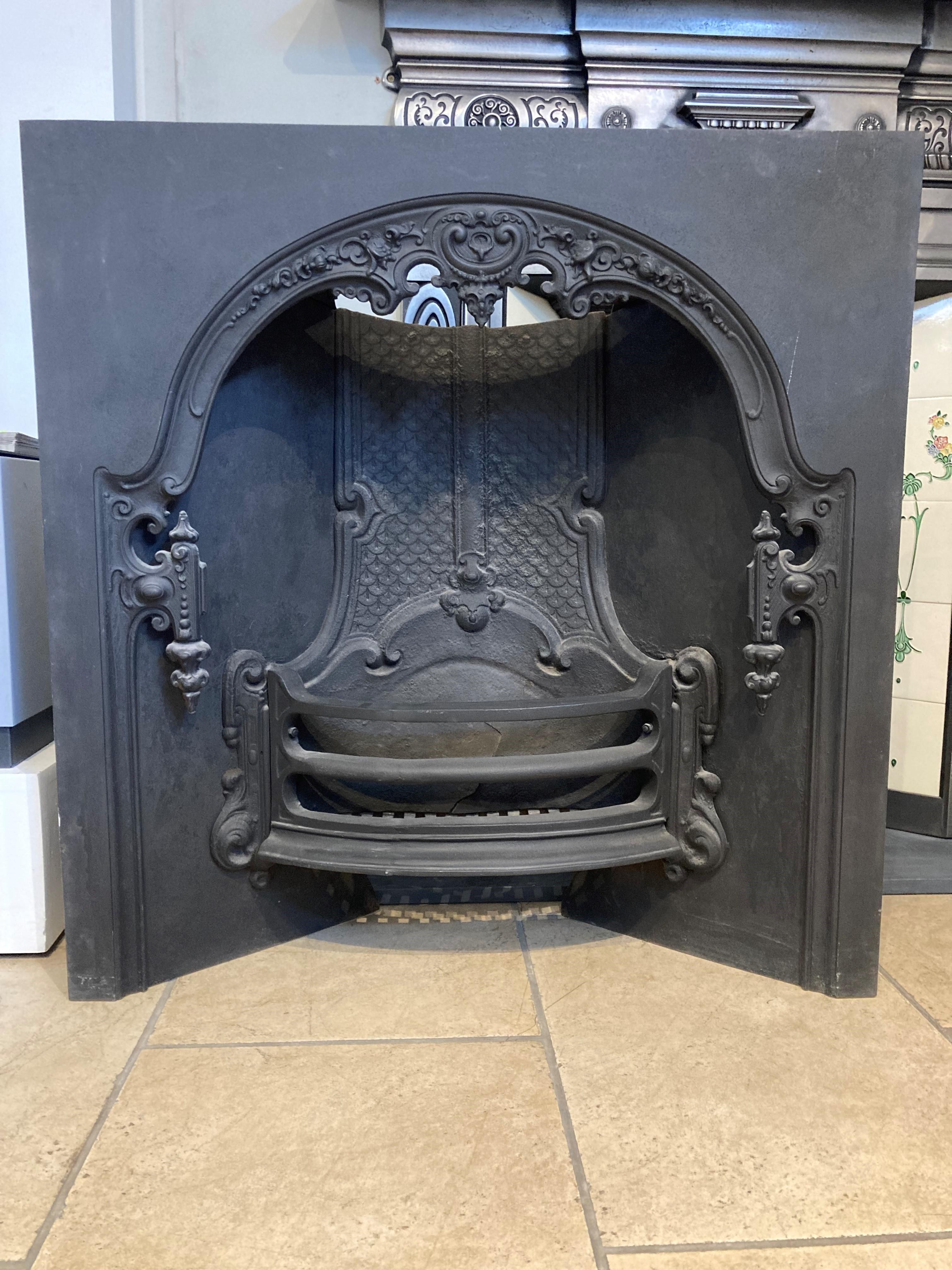 Victorian 19th Century Cast Iron Fireplace Insert