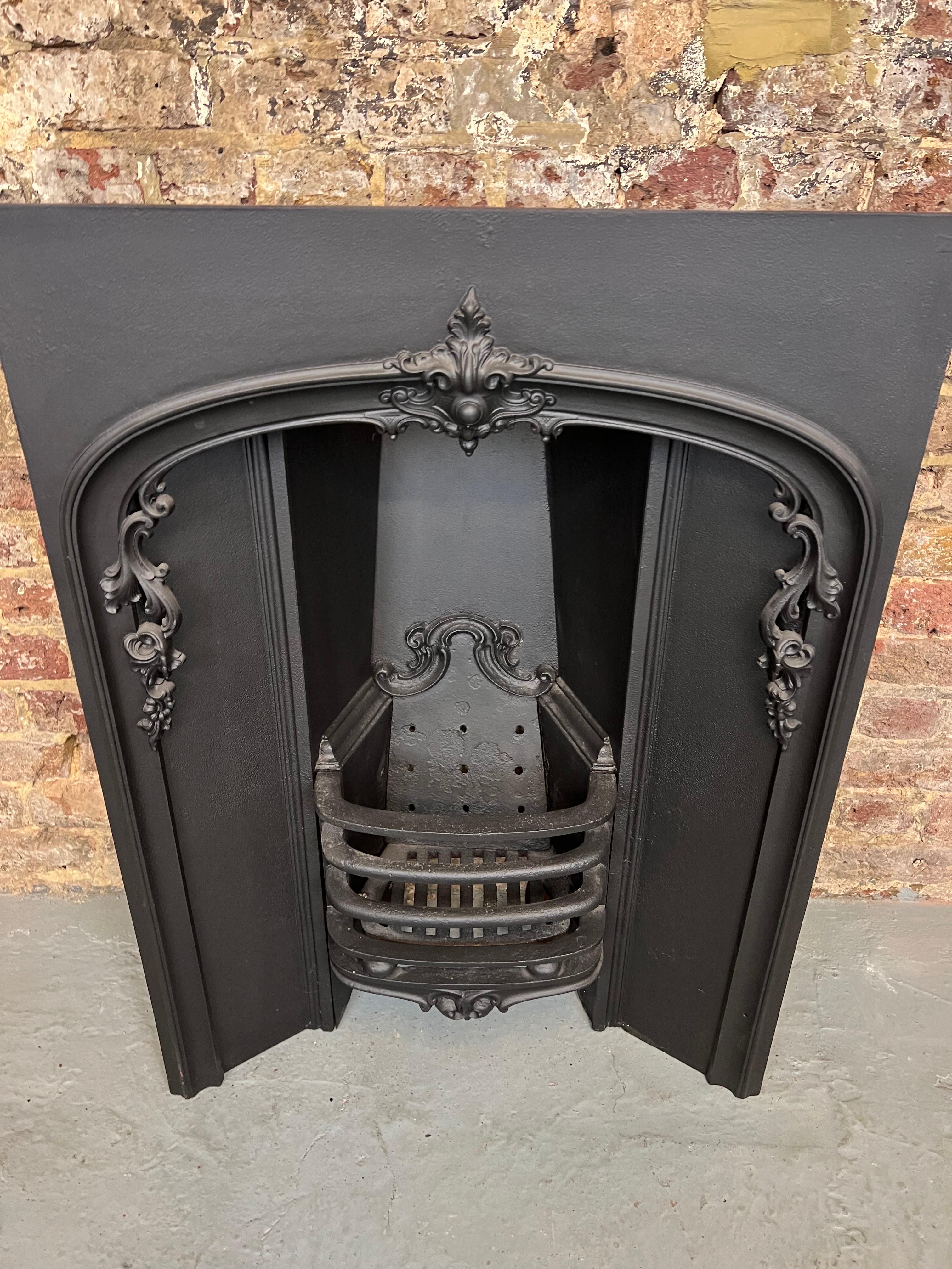 European 19th Century Cast Iron Fireplace Insert