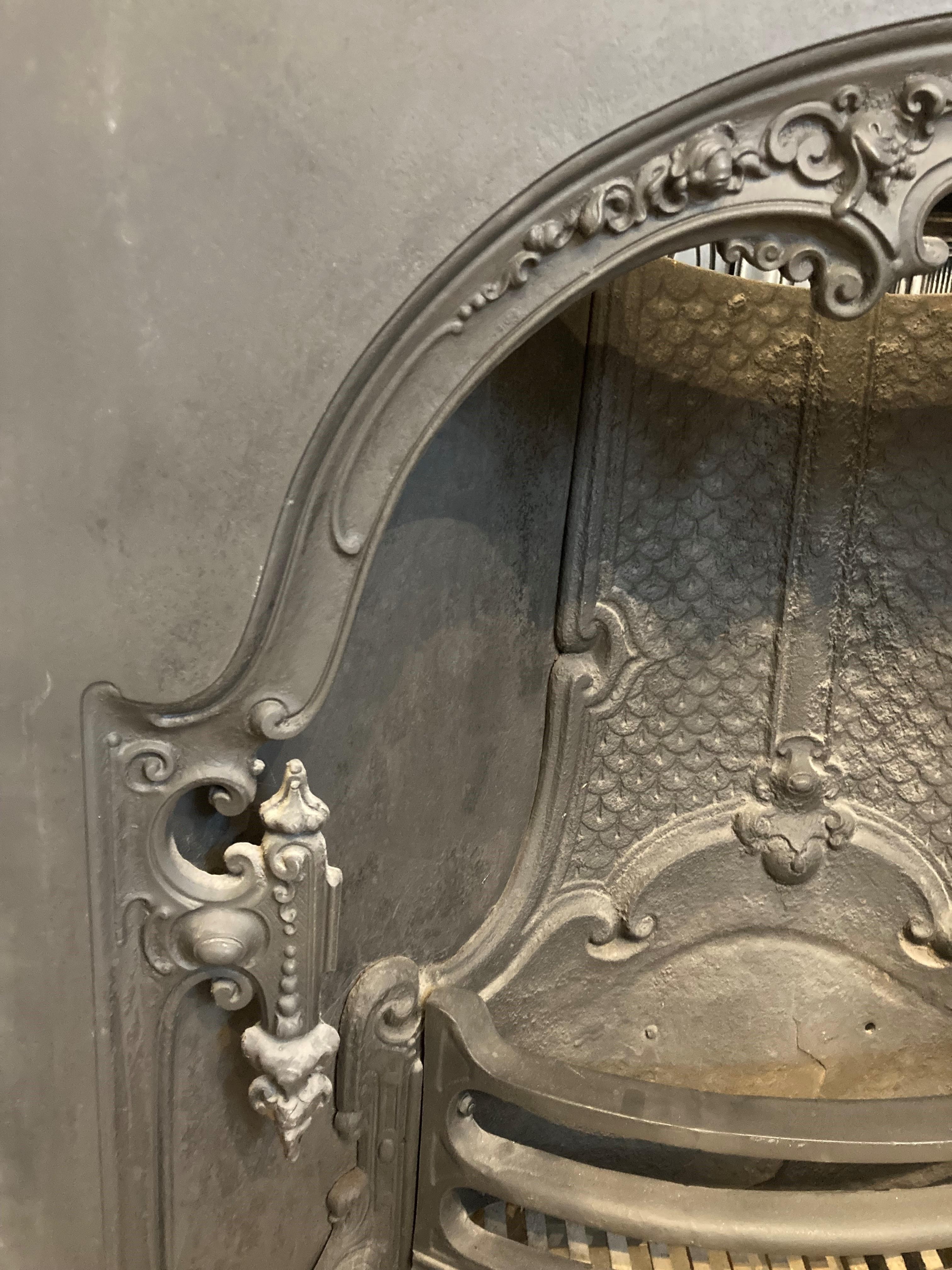 Wrought Iron 19th Century Cast Iron Fireplace Insert