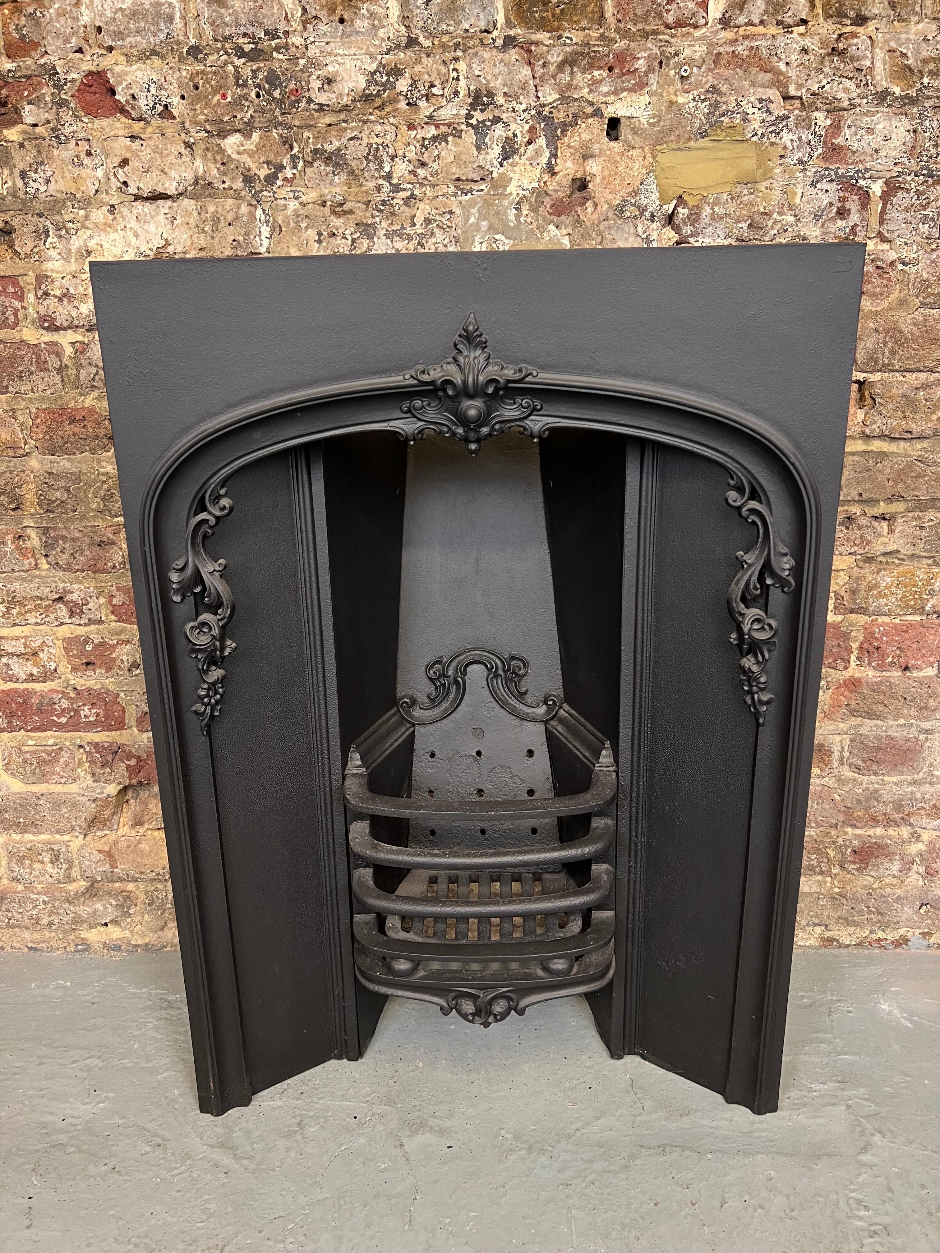 19th Century Cast Iron Fireplace Insert 1