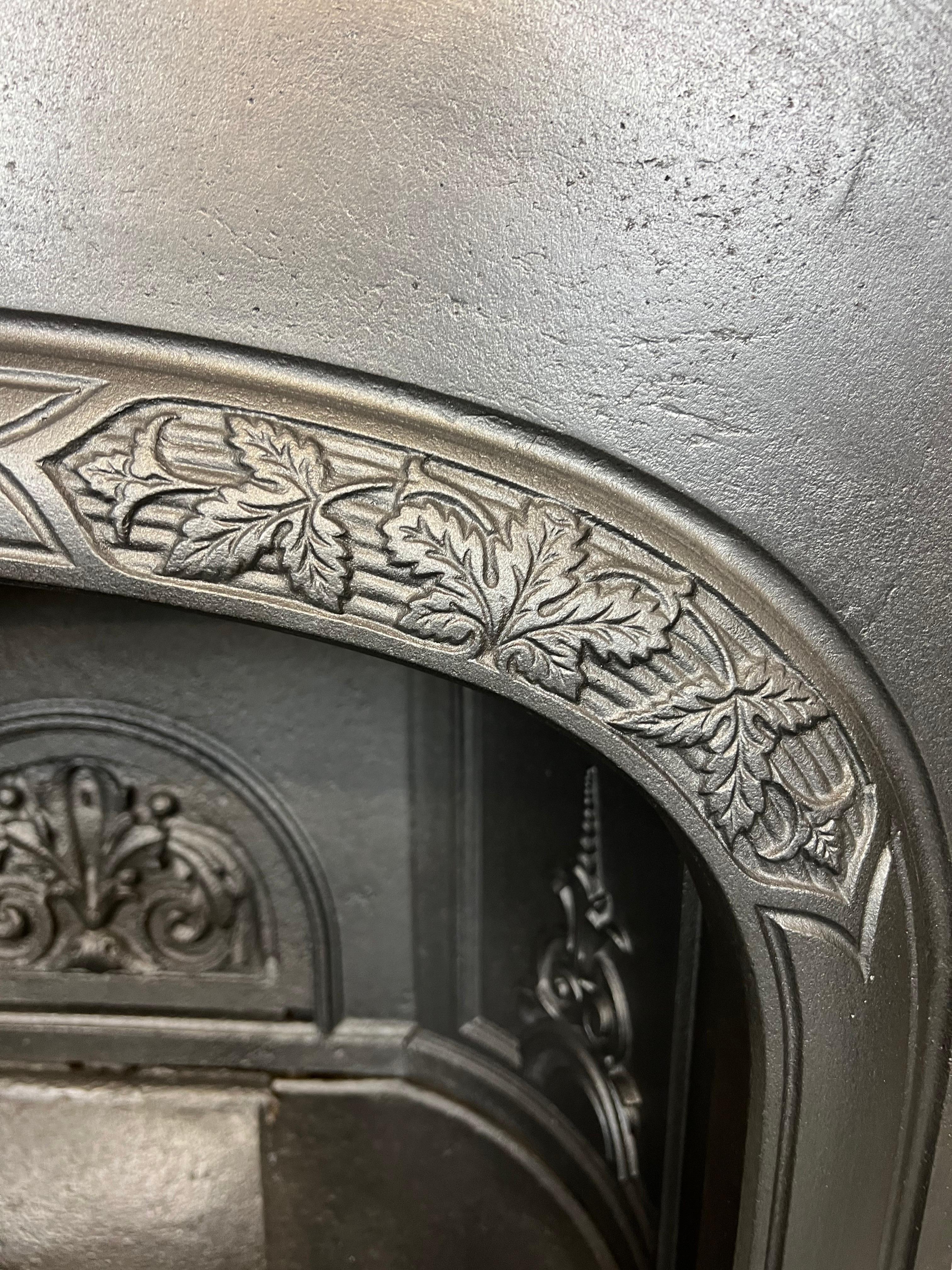 19th Century Cast Iron Fireplace Insert 1