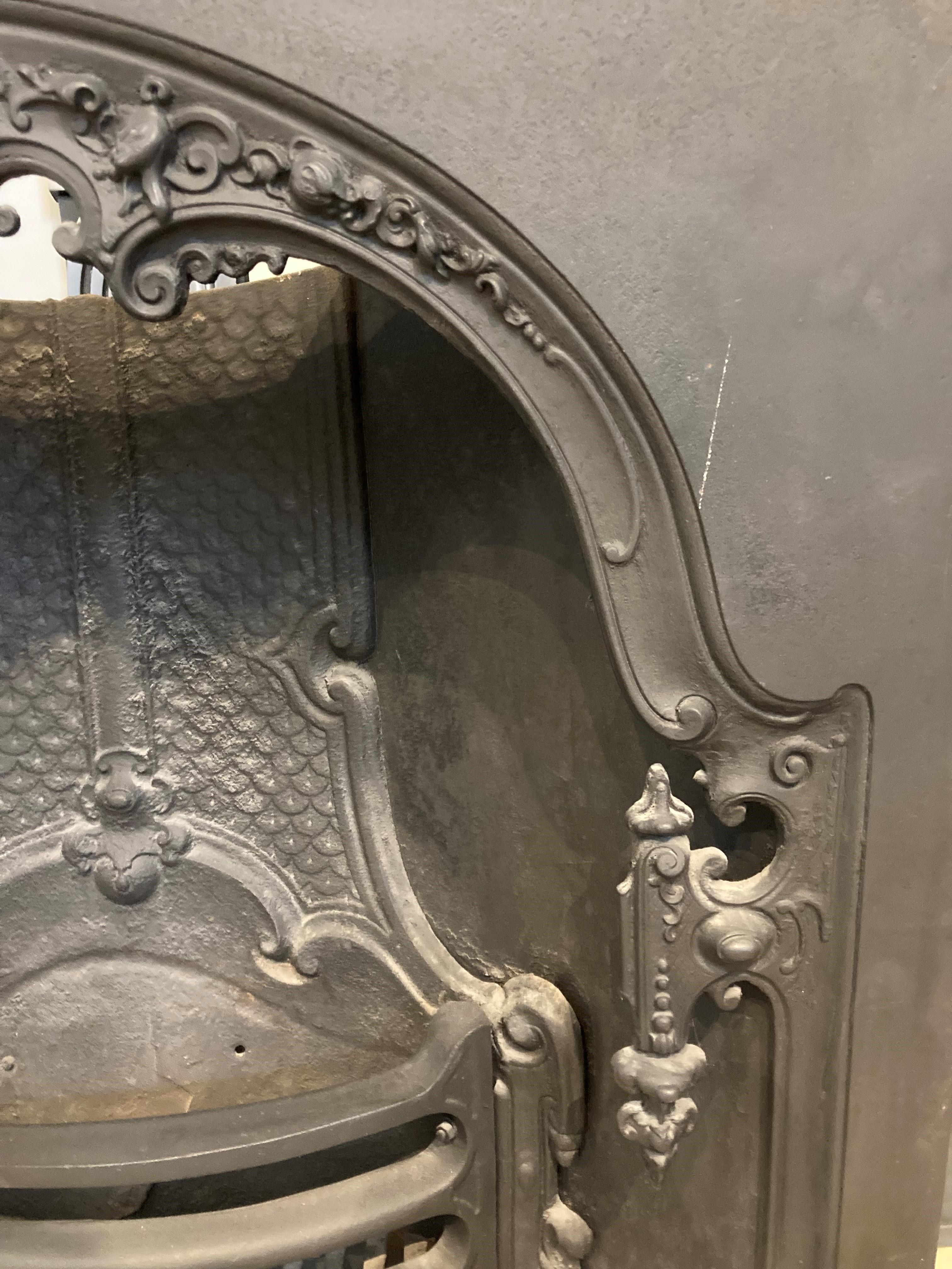 19th Century Cast Iron Fireplace Insert 1