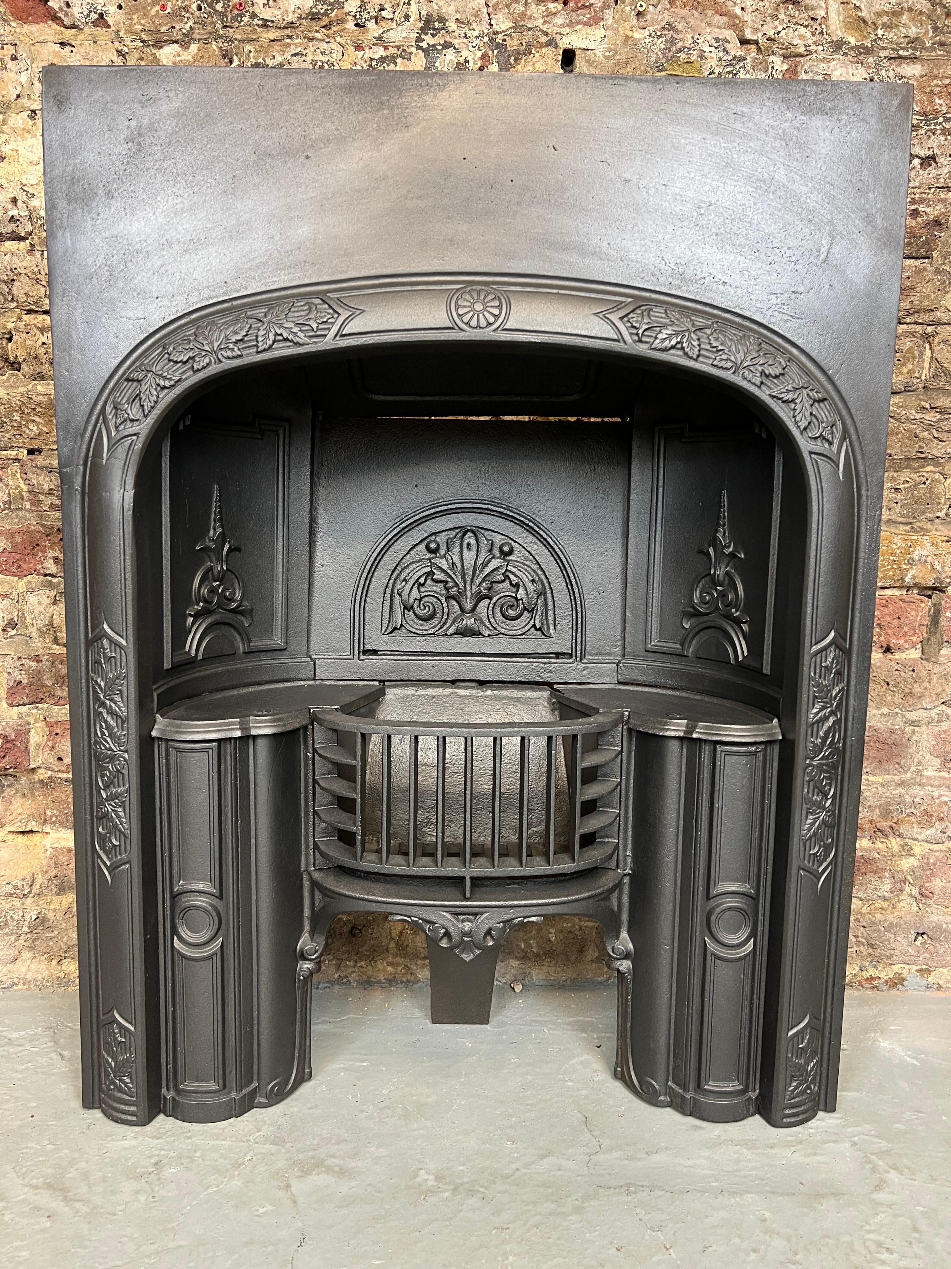 19th Century Cast Iron Fireplace Insert 2