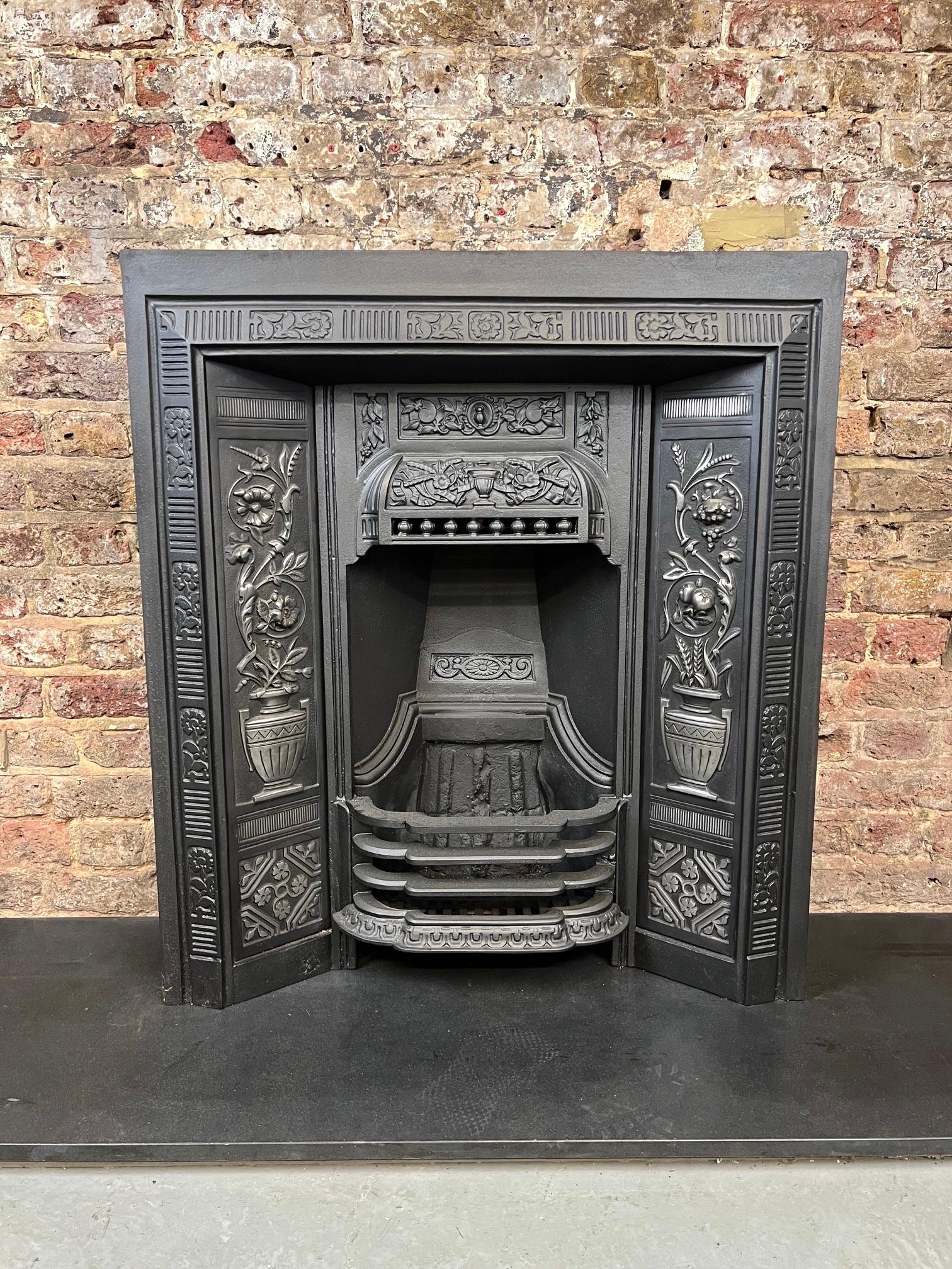 19th Century Cast Iron Fireplace Insert 4